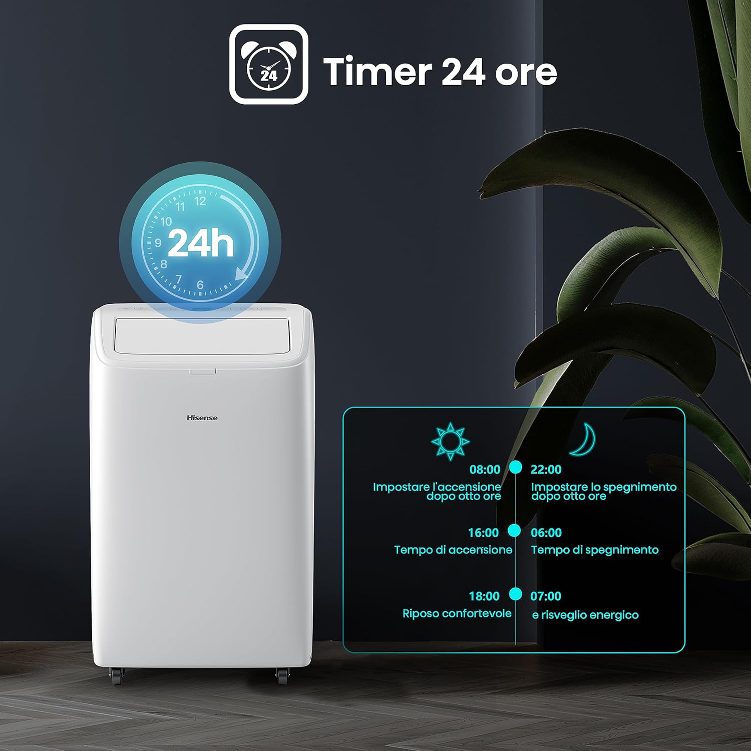 Climatizzatore portatile Hisense APH09QC 9000 btu Wi-Fi Pompa Calore