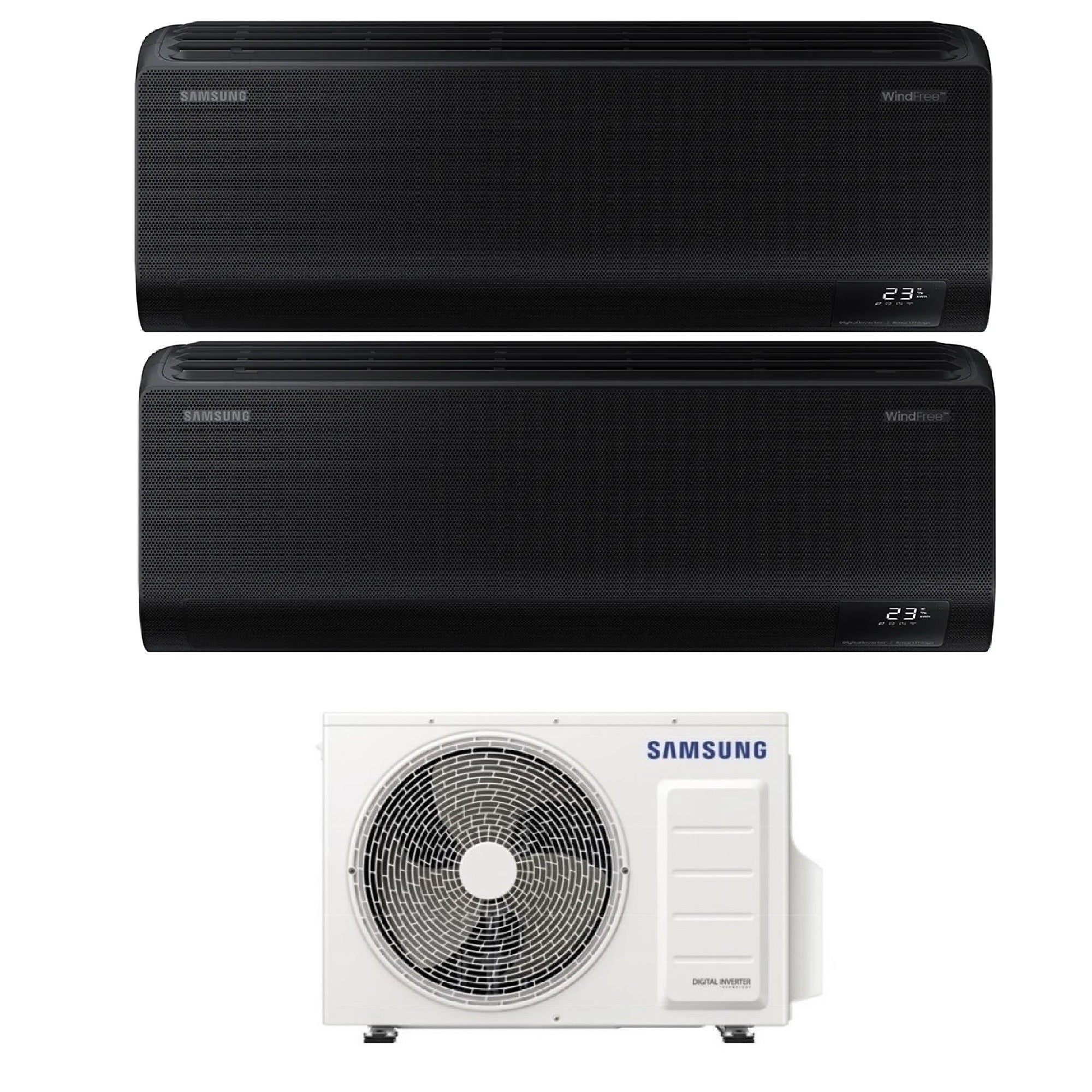 Climatizzatore Samsung Windfree Black Dual Split 12000+12000 btu Wi-Fi AJ050TXJ2KG/EU