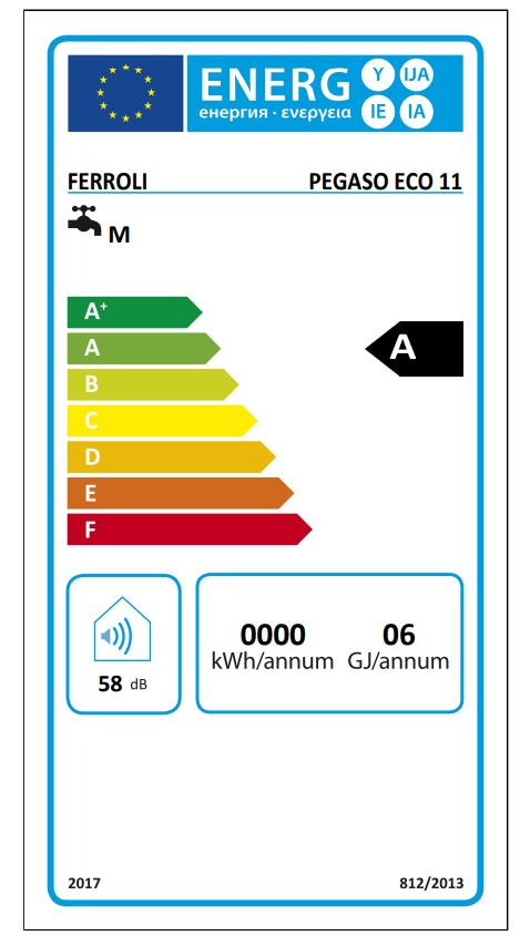 Scaldabagno a gas GPL 11 Litri Ferroli Pegaso Eco 11 Camera Aperta Low Nox