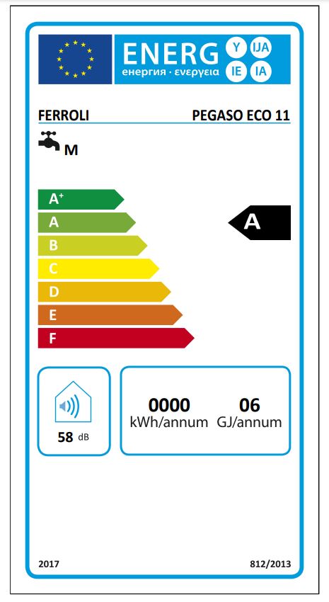 Scaldabagno a gas Metano 11 Litri Ferroli Pegaso Eco 11 Camera Aperta Low Nox