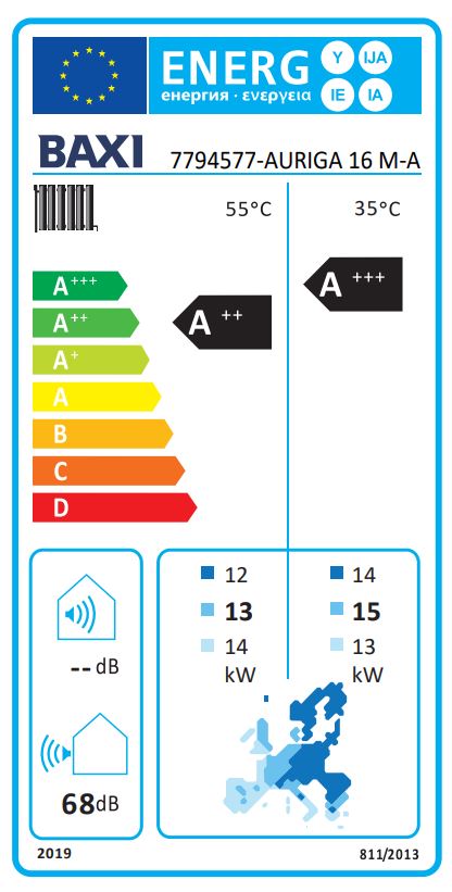 Pompa di calore aria-acqua 16 Kw Baxi Auriga 16M-A R32 monoblocco inverter monofase