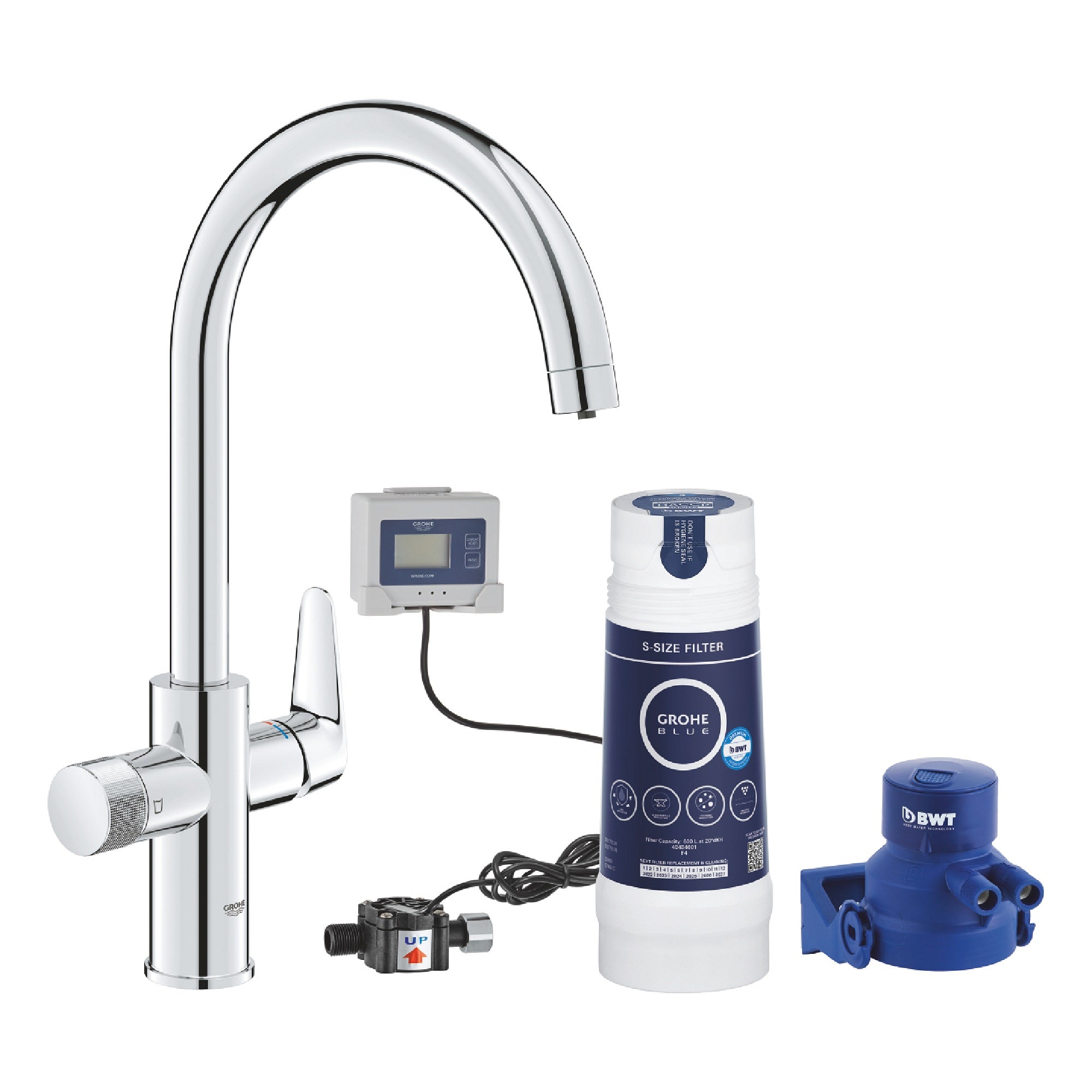 Miscelatore lavello cucina Grohe Blue Pure Baucurve 30581000 multifunzione per acqua filtrata
