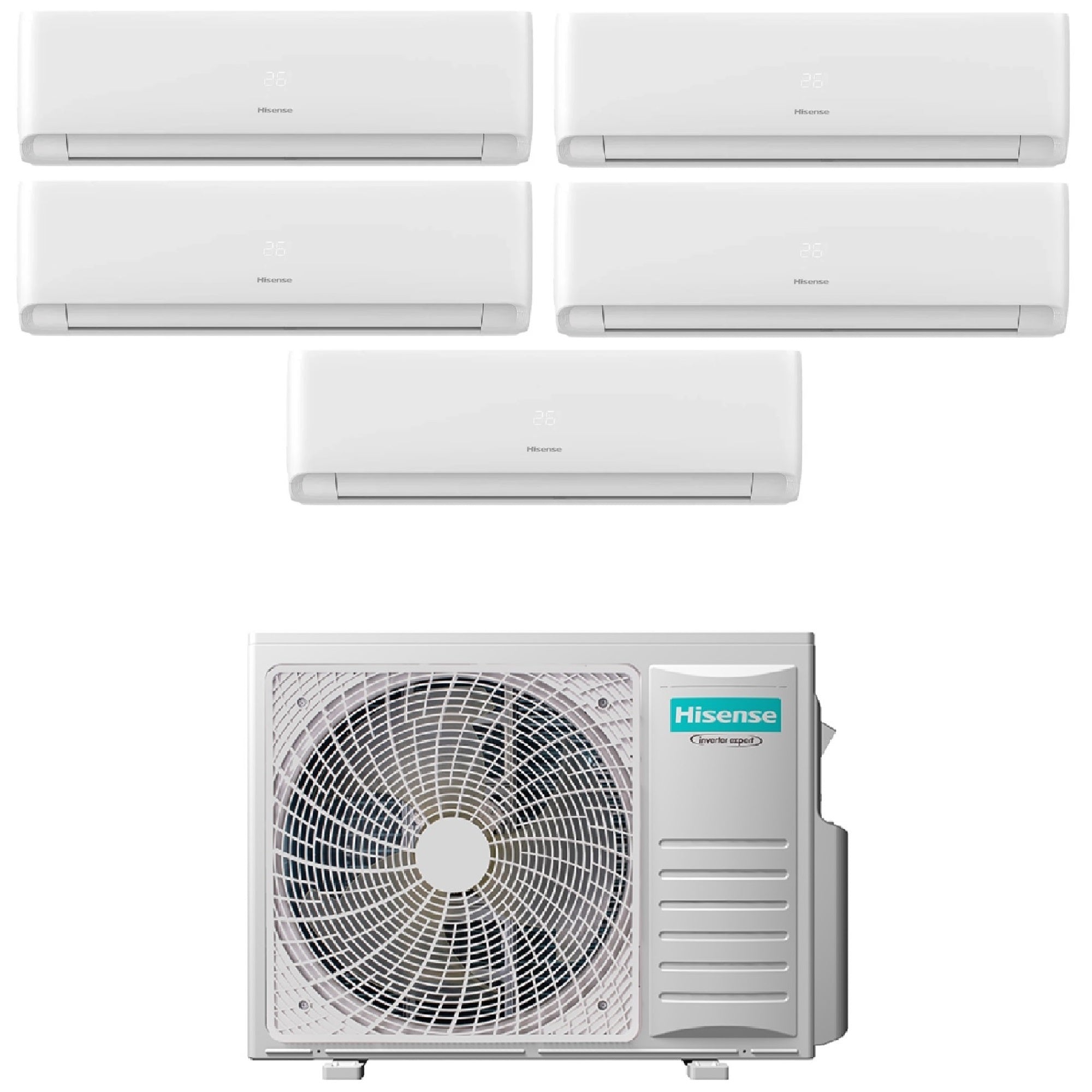 Climatizzatore Hisense Ecosense Penta Split 9000+9000+9000+9000+9000 btu Wi-Fi 5AMW125U4RTA