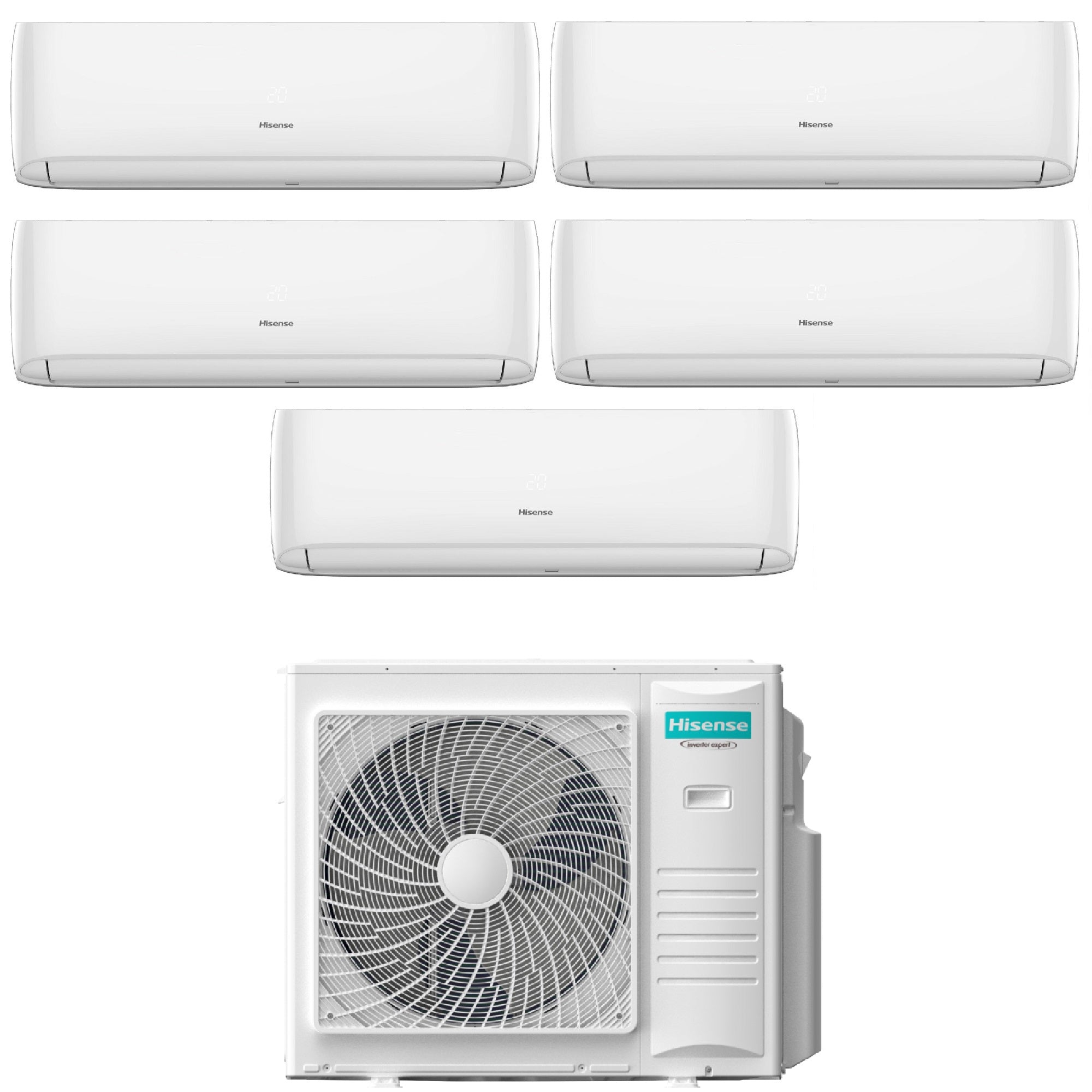Climatizzatore Hisense Hi-Comfort Penta Split 9000+9000+9000+12000+12000 btu Wi-Fi 5AMW105U4RQC