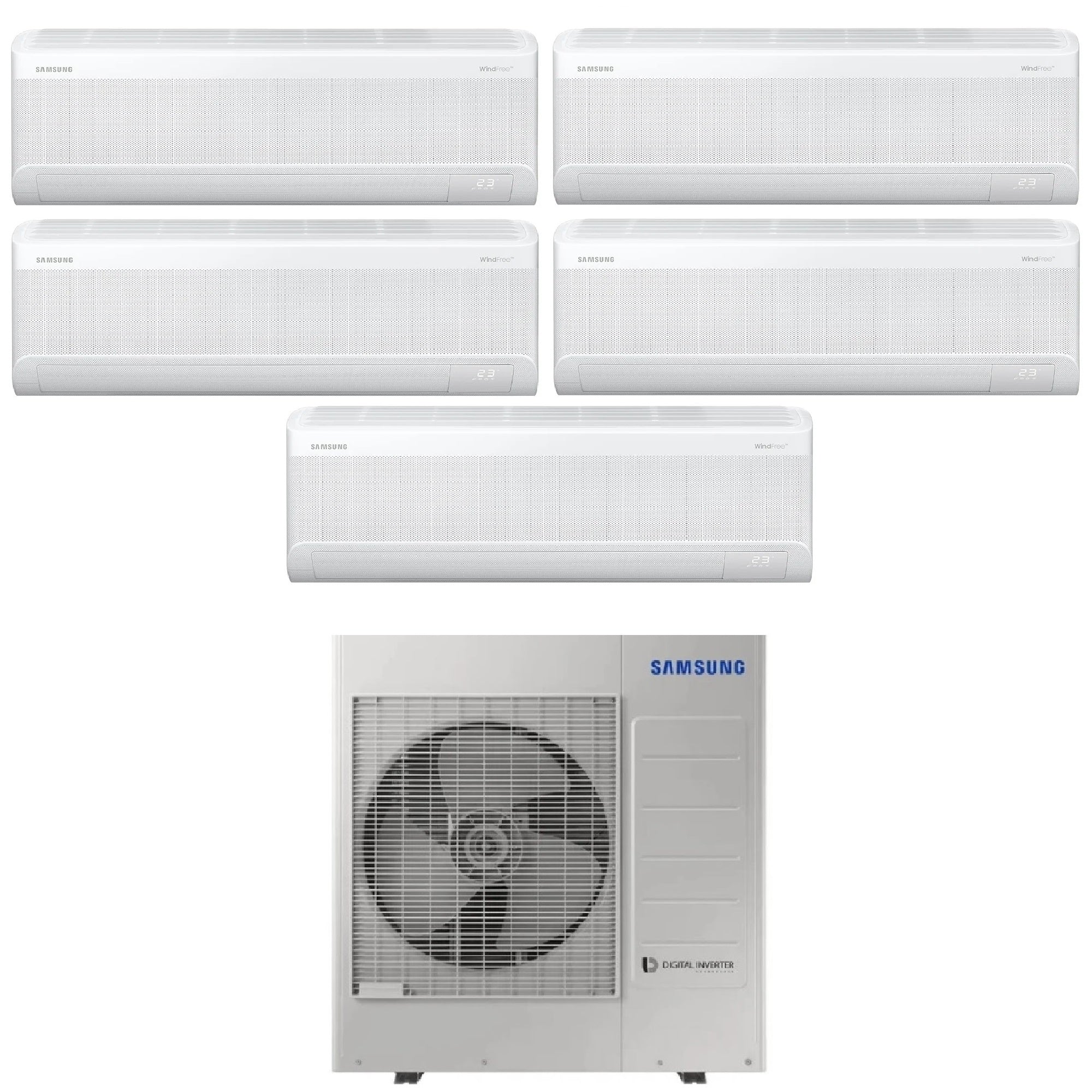 Climatizzatore Samsung Windfree Avant S2 Penta Split 9000+12000+12000+12000+12000 btu Wi-Fi AJ100TXJ5KG/EU