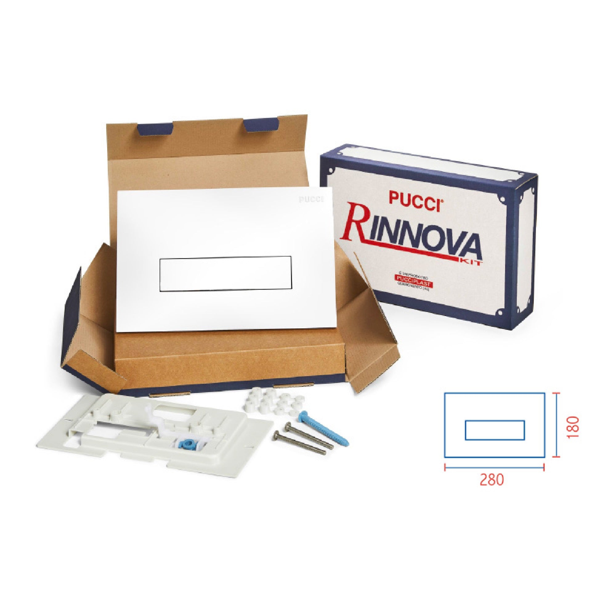 Placca di comando Pucci Sara Kit Rinnova 80179680 28 cm con telaio bianca