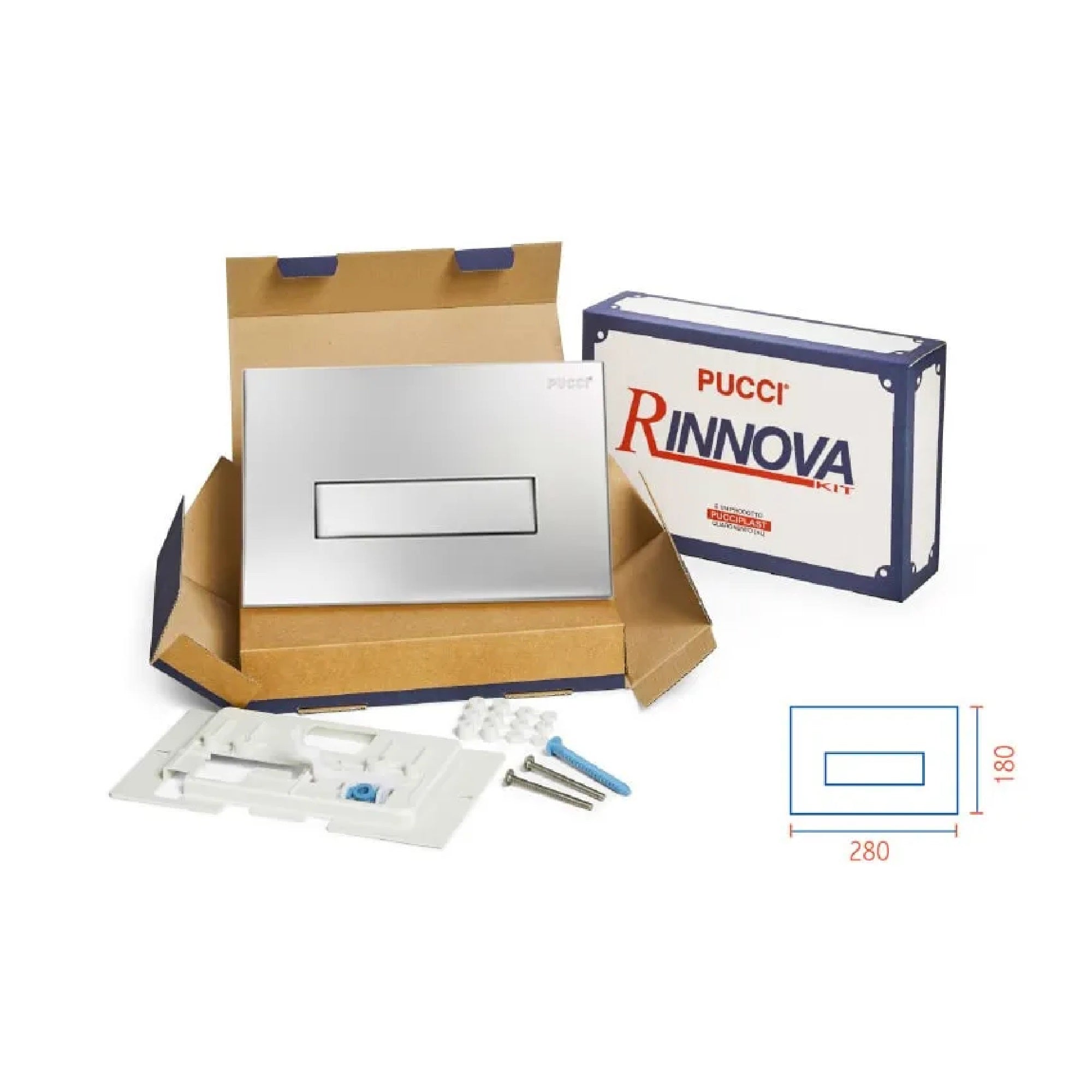 Placca di comando Pucci Sara Kit Rinnova 80179682 28 cm con telaio cromo