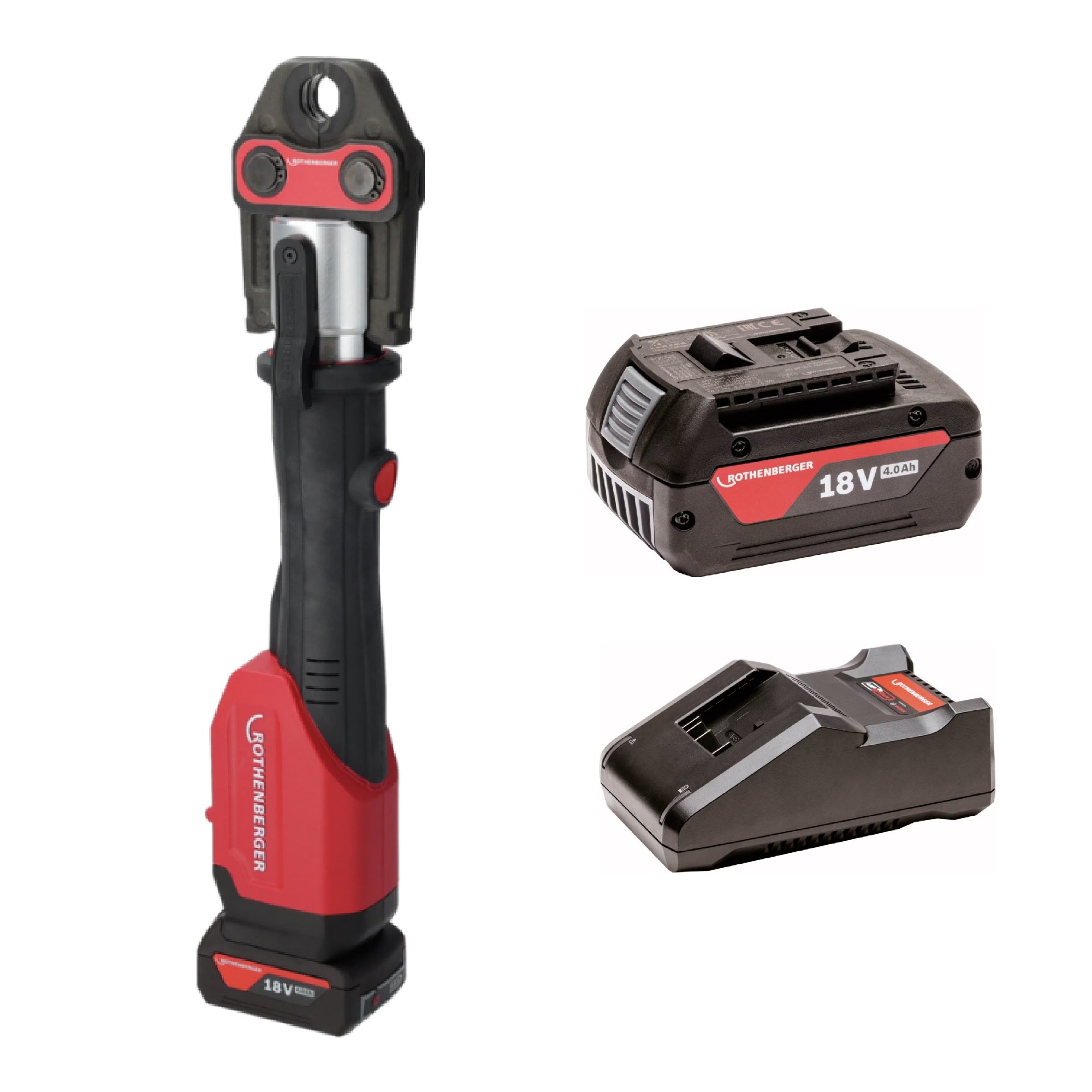 Pressatrice a batteria Rothenberger Romax 4000 AMPShare per metallo, plastica e multistrato
