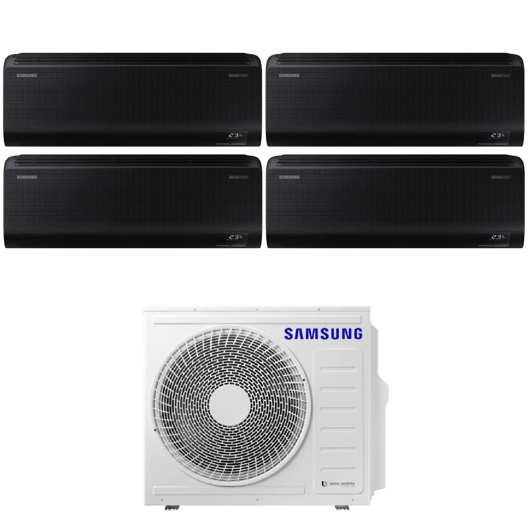Climatizzatore Samsung Windfree Black Quadri Split 9000+9000+12000+12000 btu Wi-Fi AJ080TXJ4KG/EU
