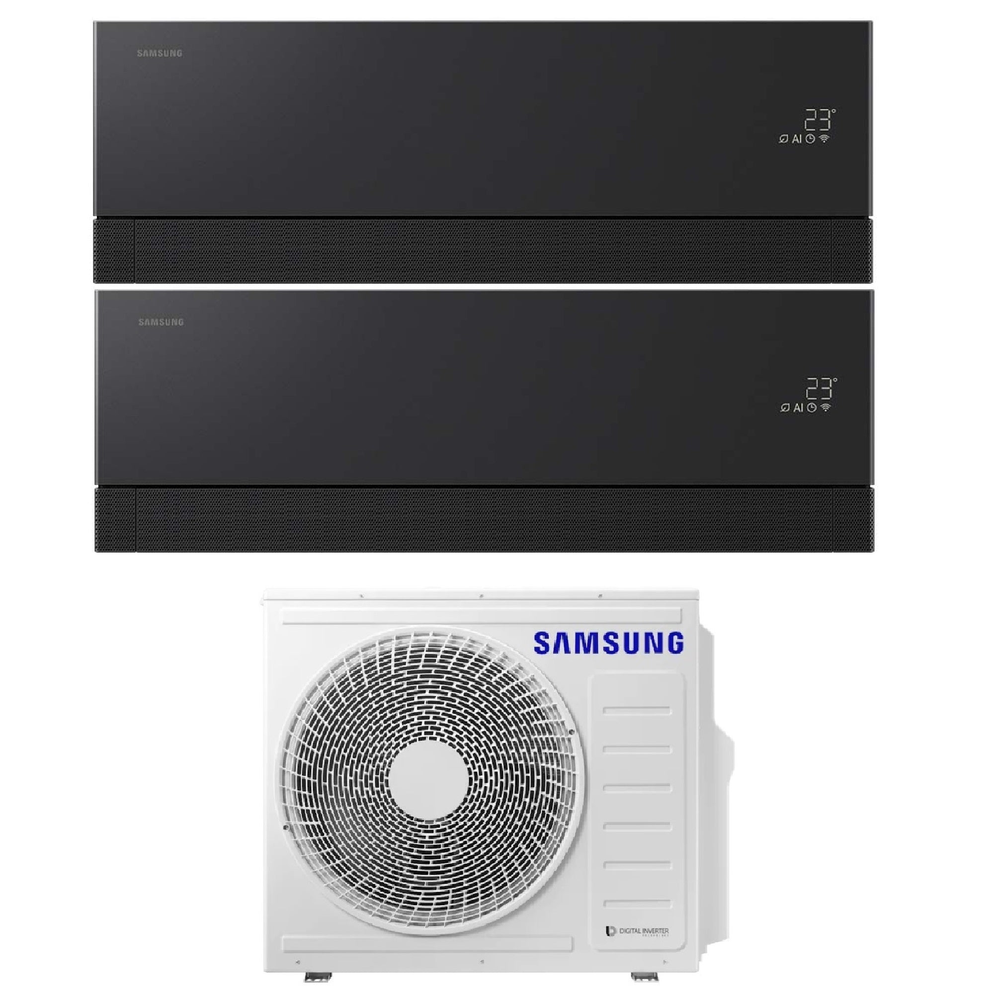 Climatizzatore Samsung Windfree Premiere Dual Split 12000+12000 btu Soapstone Charcoal Wi-Fi AJ068TXJ3KG/EU
