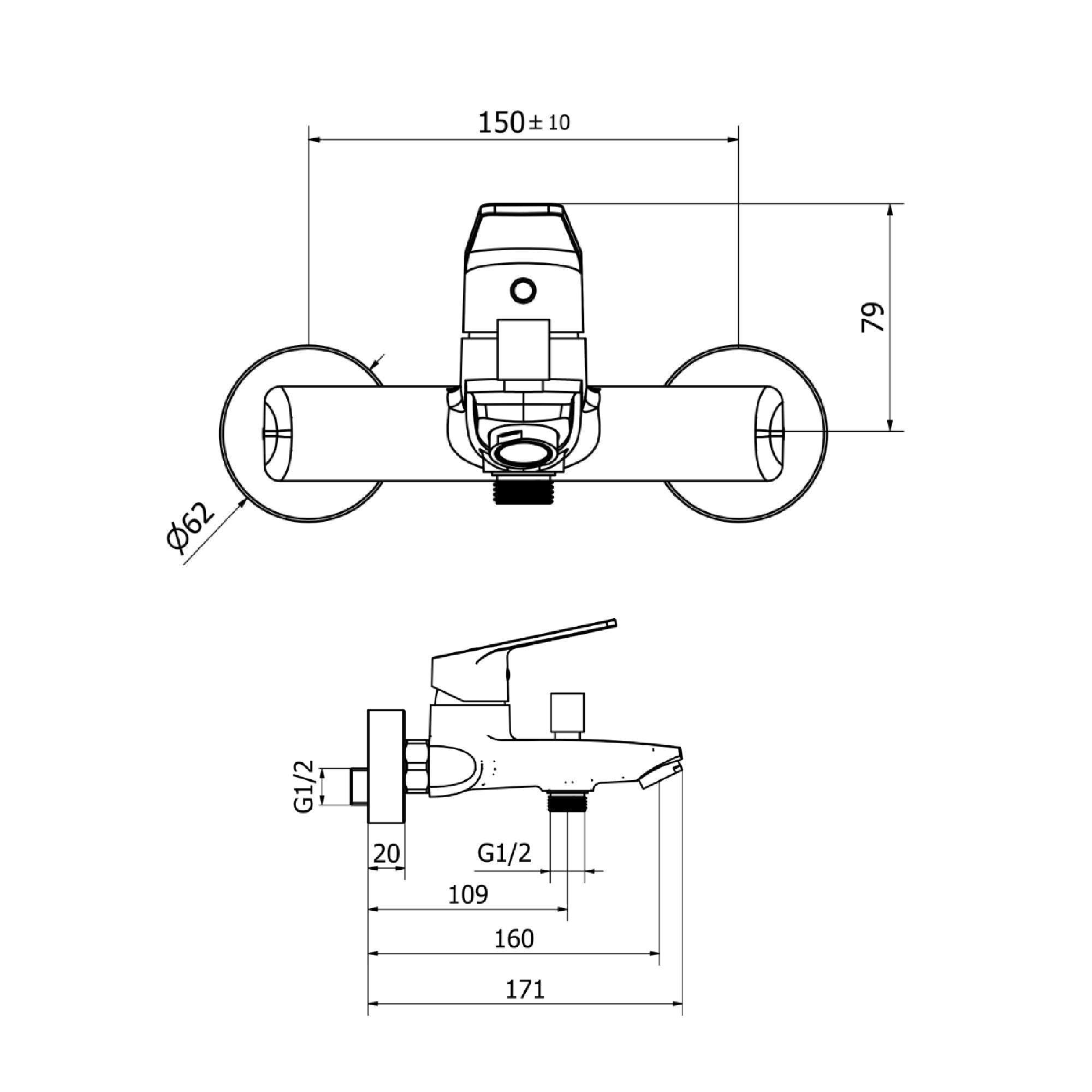 Miscelatore Monocomando Teorema Sonic 8C150 per vasca