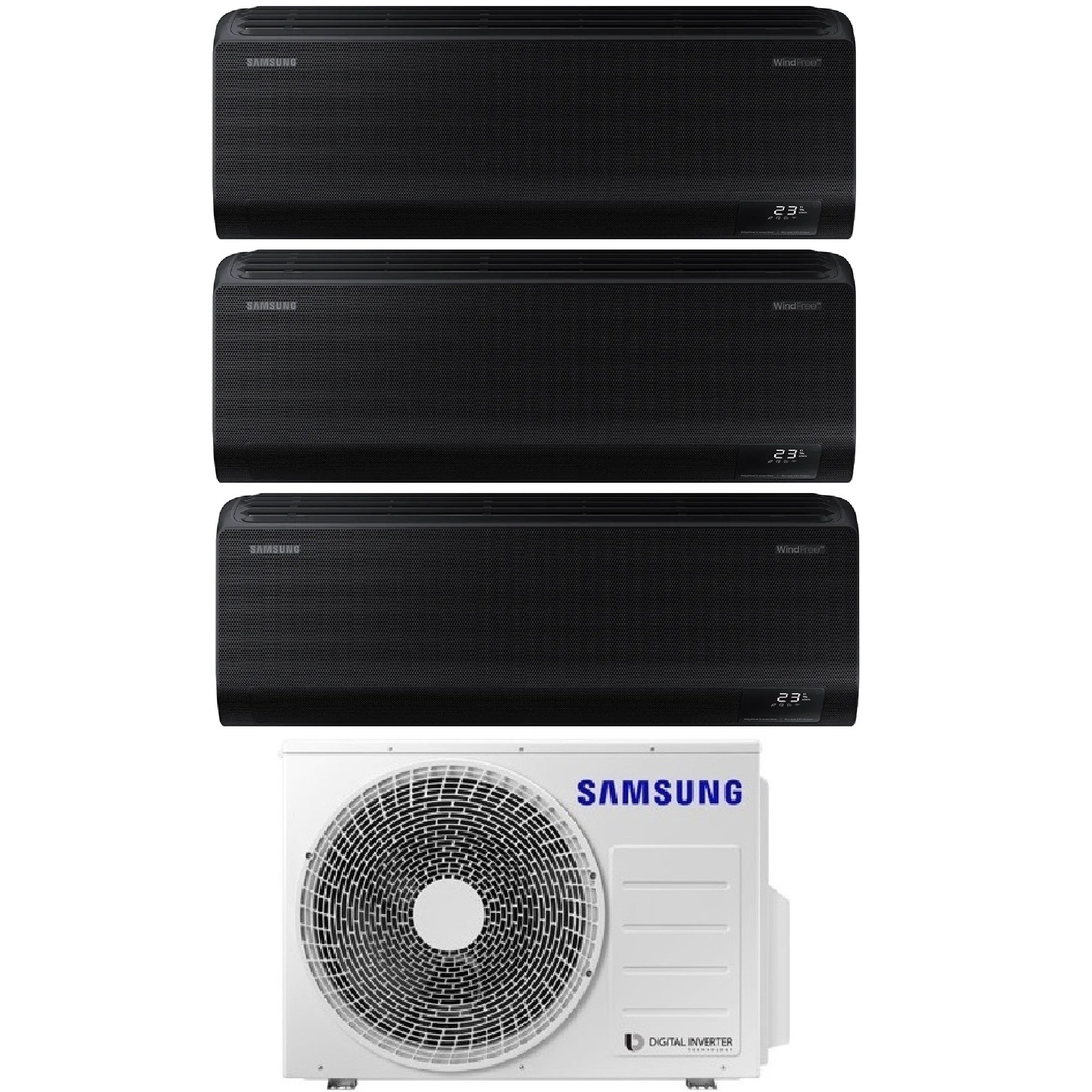 Climatizzatore Samsung Windfree Black Trial Split 9000+9000+12000 btu Wi-Fi AJ052TXJ3KG/EU