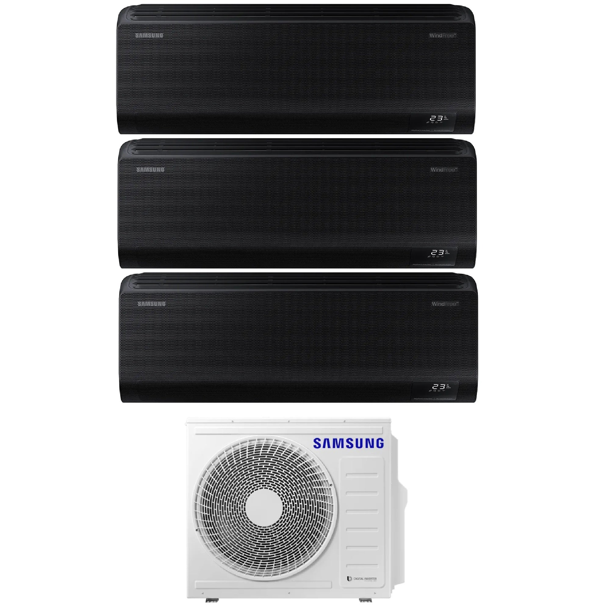 Climatizzatore Samsung Windfree Black Trial Split 12000+12000+12000 btu Wi-Fi AJ068TXJ3KG/EU
