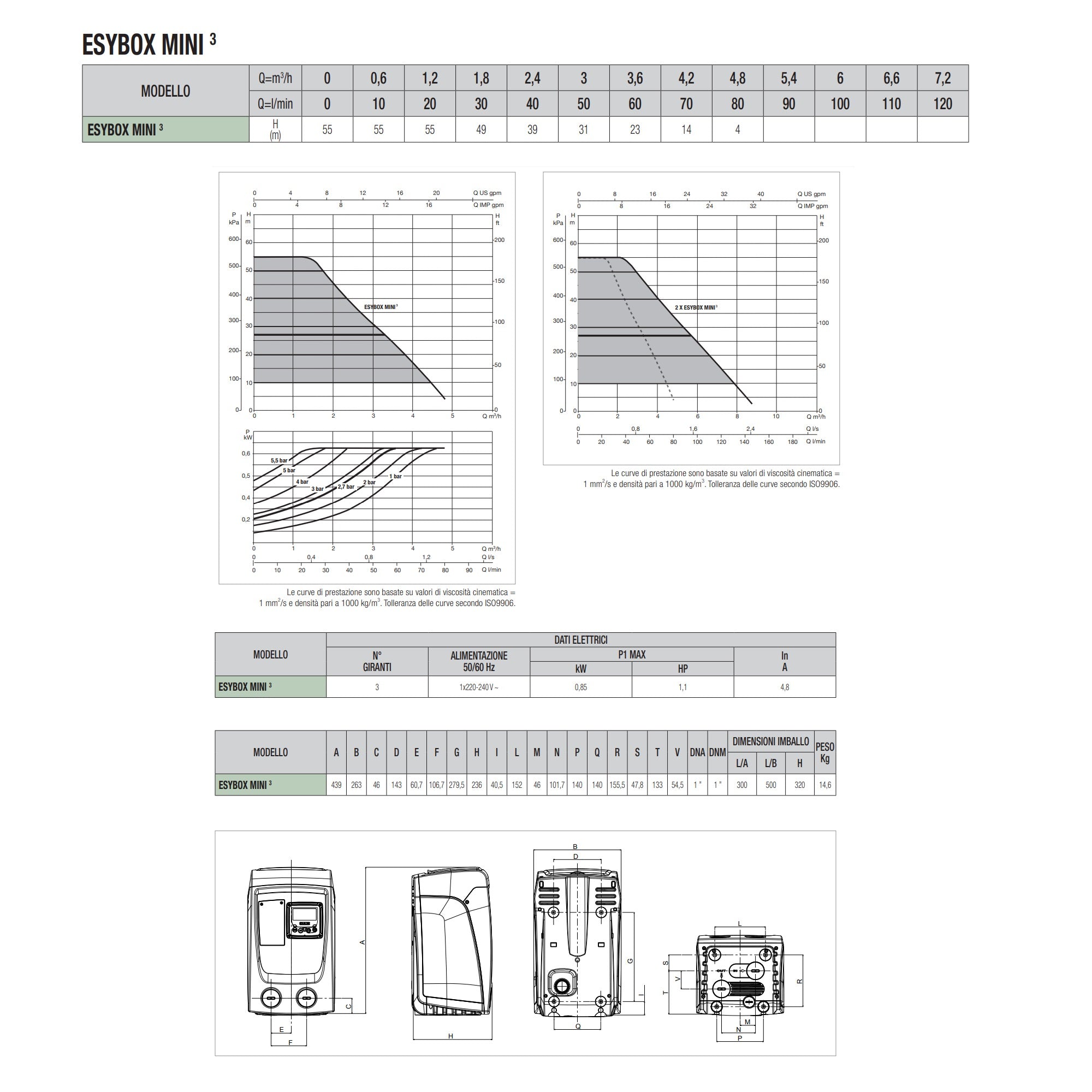 Sistema di pressurizzazione automatico con inverter autoclave Dab Esybox Mini 3 HP 1.07 cod. 60212597 Wi-Fi