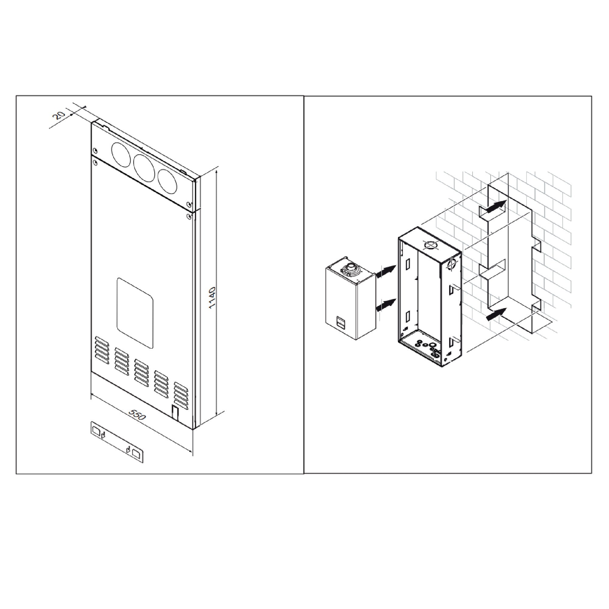 Pannello frontale maggiorato Vaillant cod. 0010036857 per ecoTEC Intro e ecoINWALL