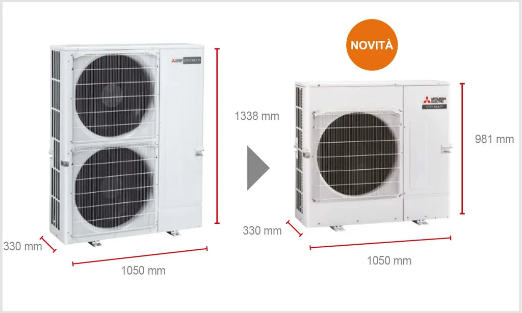 Unità esterna climatizzatore multisplit 14 kW trifase Mitsubishi PUMY-SP125YKM2 R410a