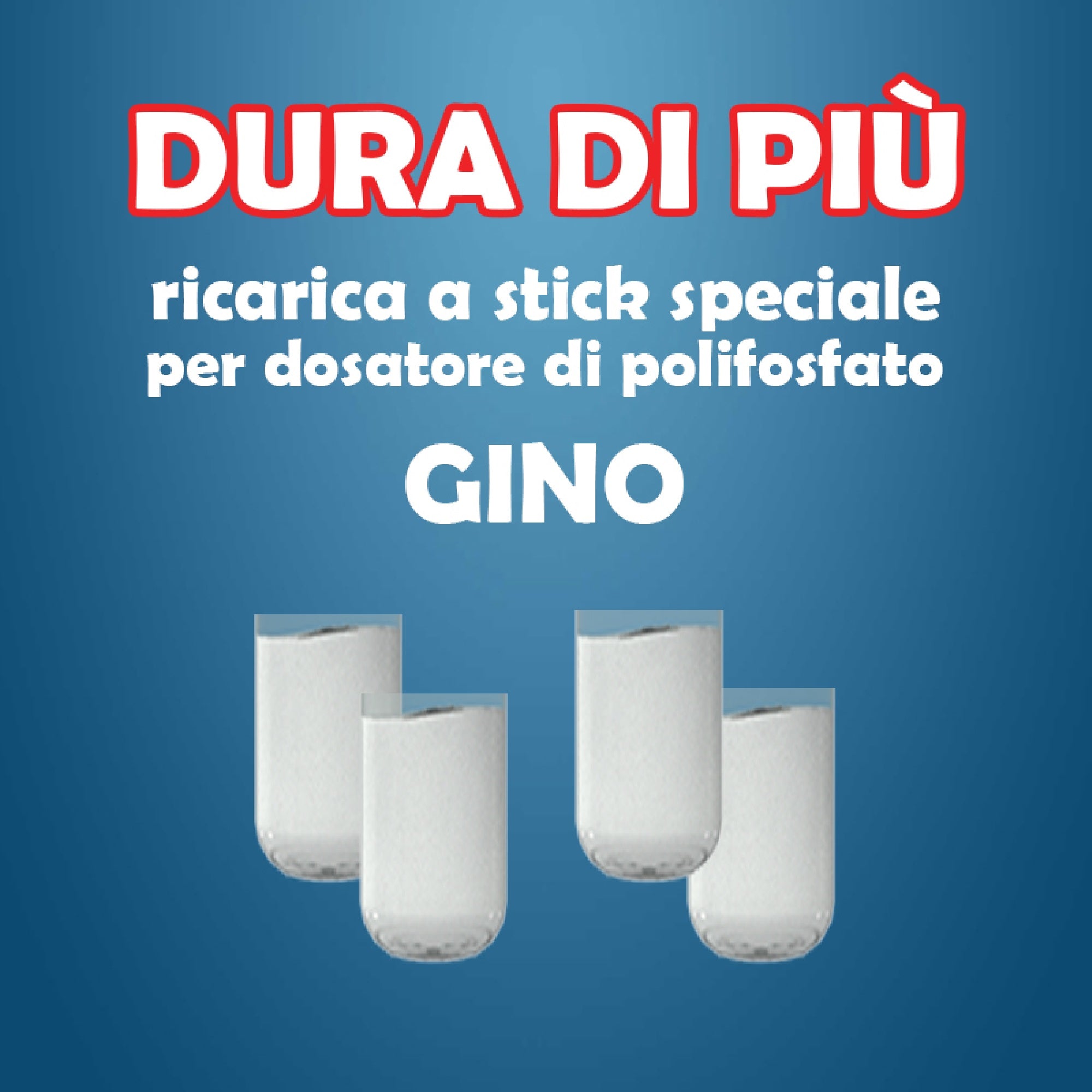 Ricariche polifosfati Crea Water Dura di Più per dosatore Gino confez. 4 stick cod. 797520