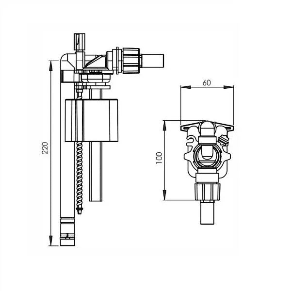 Galleggiante orizzontale Bampi Magnetic CMAGNCER silenzioso per scarico wc