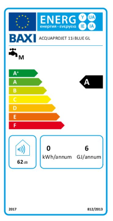 Scaldabagno a gas GPL 11 Litri Baxi Acquaprojet Blue 11i Camera Aperta