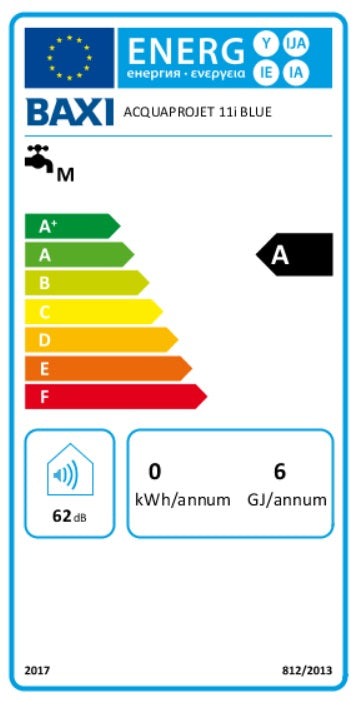 Scaldabagno a gas Metano 11 Litri Baxi Acquaprojet Blue 11i Camera Aperta