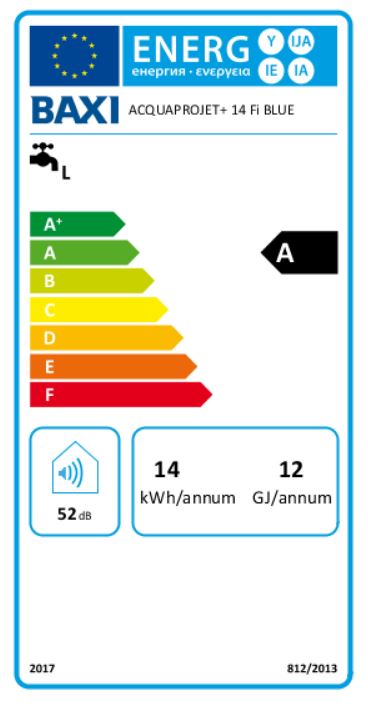 Scaldabagno a gas Metano 14 Litri Baxi Acquaprojet 14Fi AM Blue Camera Stagna