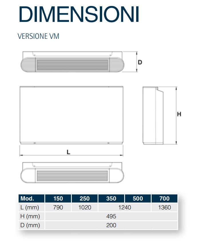 Ventilconvettore Ferroli Jolly Top 350 3V VM Fan coil 4,10 kw comando incluso
