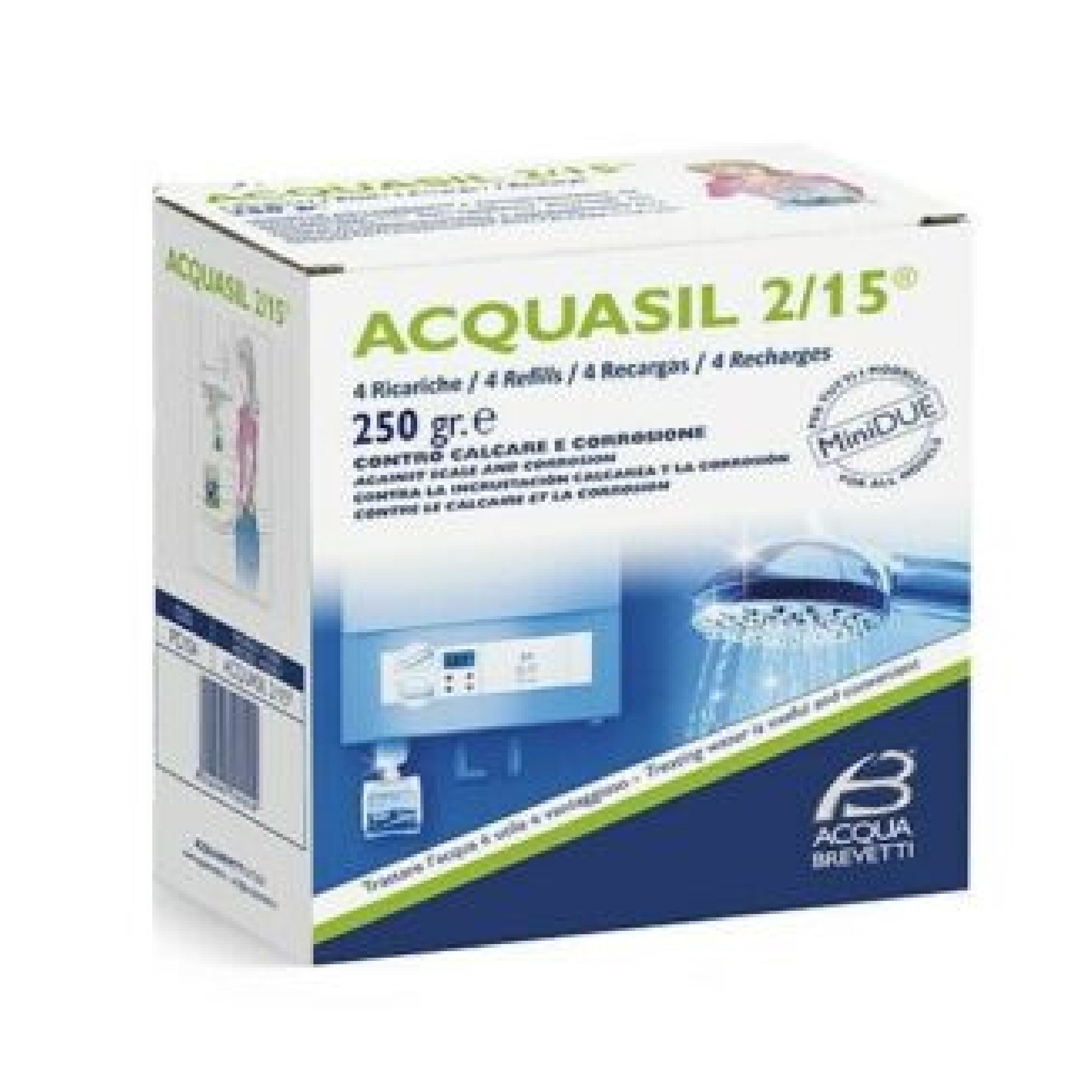 Ricariche Acqua Brevetti Acquasil 2/15 PC100 per pompa dosatore Minidue