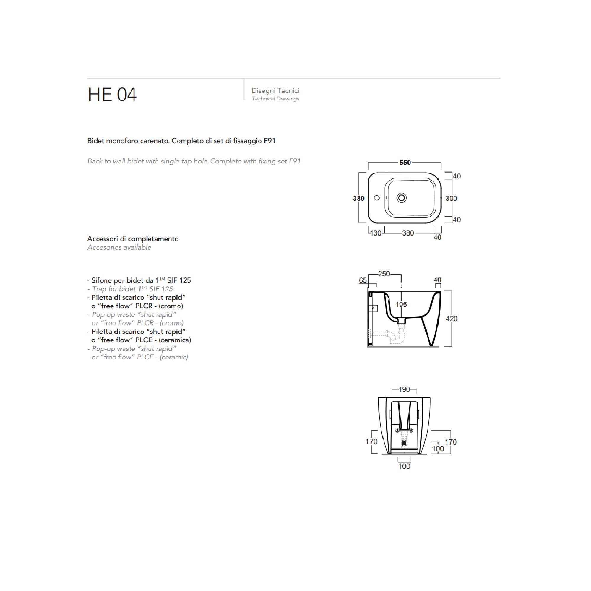 Bidet a pavimento Simas Henges cod. HE04