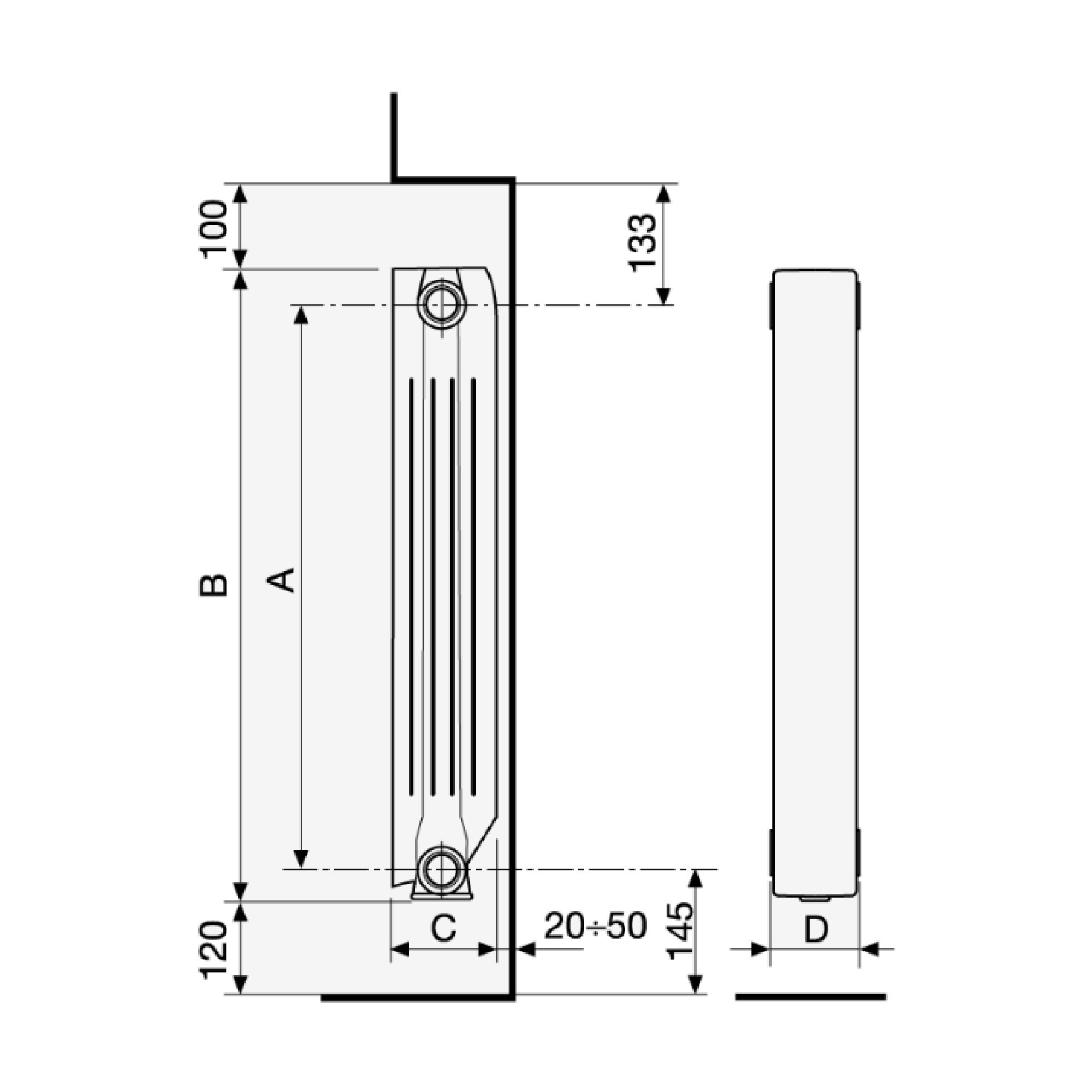 Radiatore alluminio Fondital Blitz Super B4 pressofuso