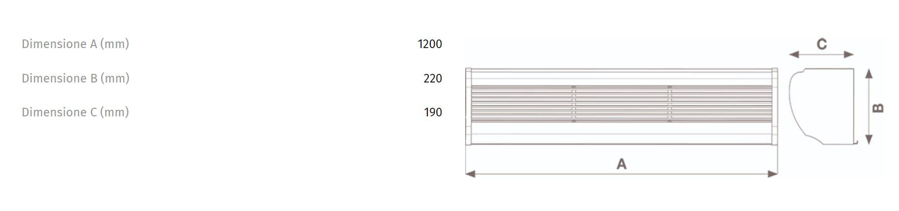 Barriera d'aria Vortice Air Door AD1200 da 120 cm