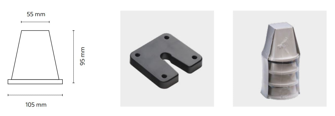 Staffa basi a pavimento supporti a cono 2Emmeclima per climatizzatori fino a 500 kg