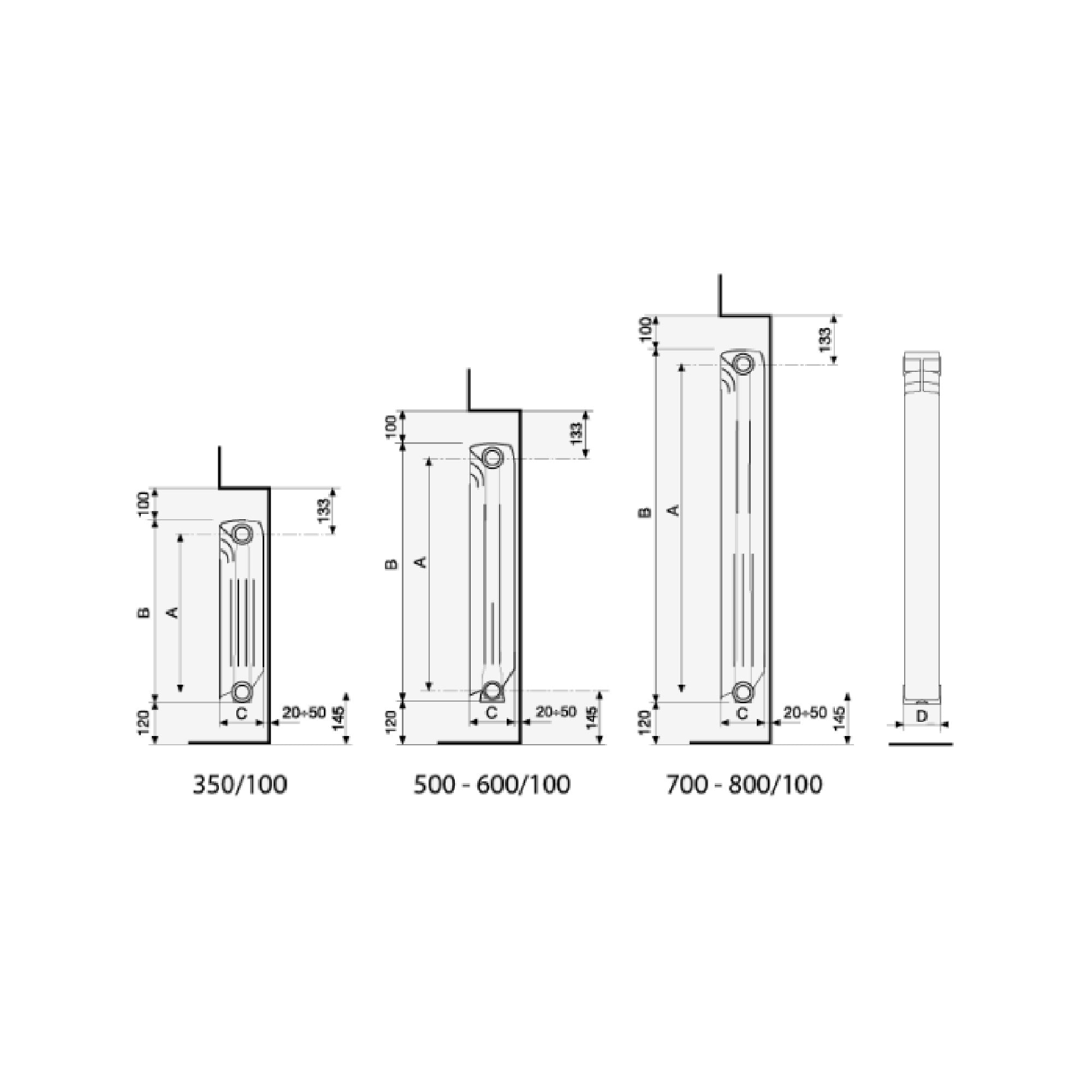 Radiatore alluminio Fondital Exclusivo pressofuso