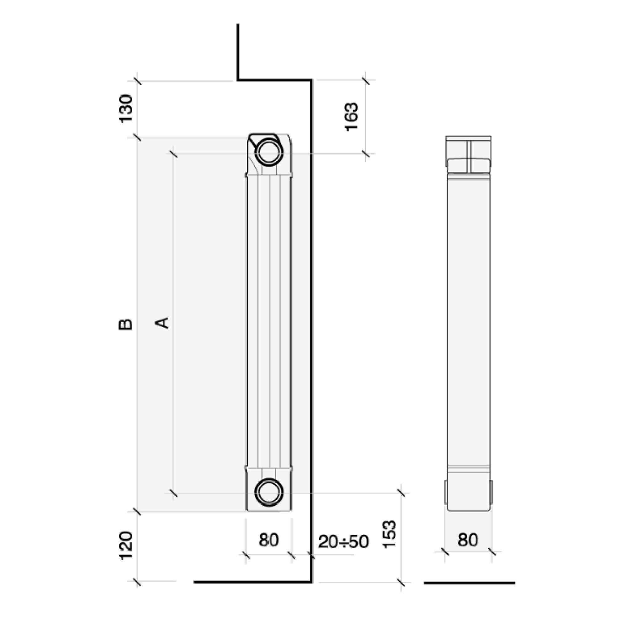 Radiatore alluminio Fondital Garda Dual 80 pressofuso