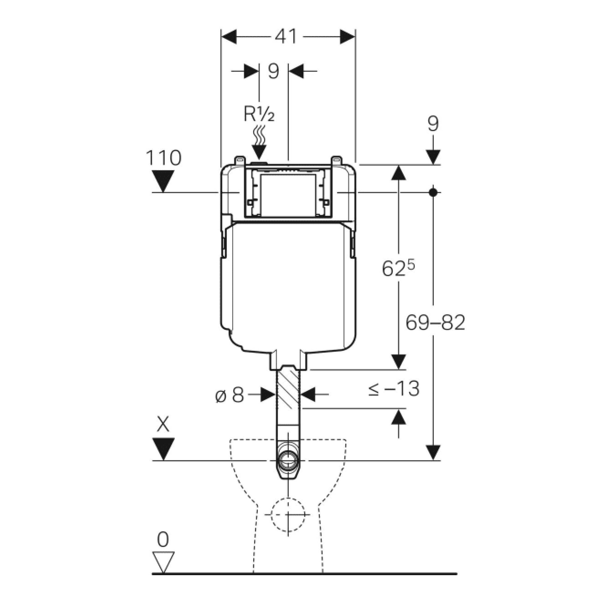 Cassetta di risciacquo da incasso 6/3 litri Geberit Sigma 8 cod. 109.790.00.1