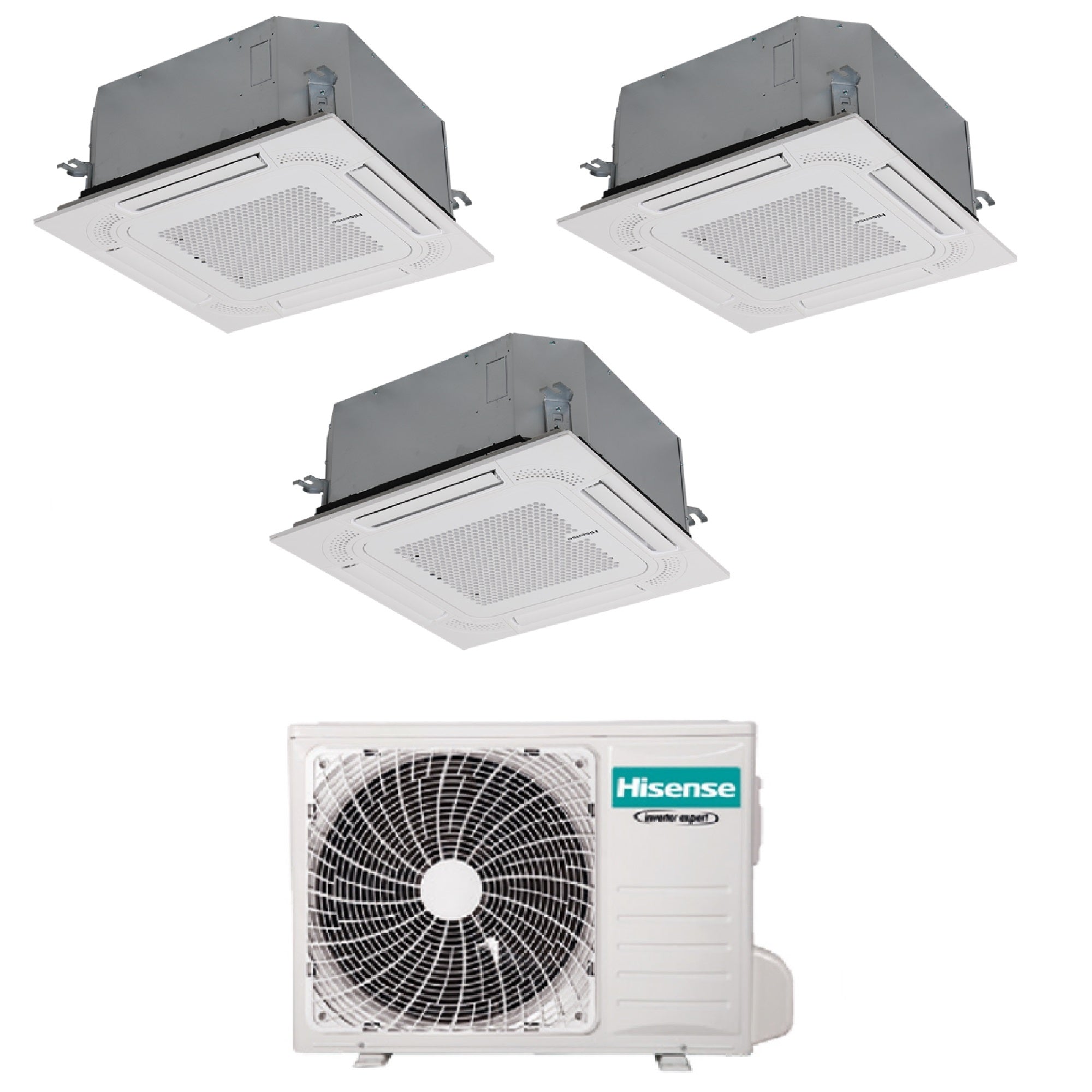 Climatizzatore Hisense Cassetta 4 Vie Compatta serie Turbo Trial Split 9000+9000+12000 Btu 3AMW72U4RJC