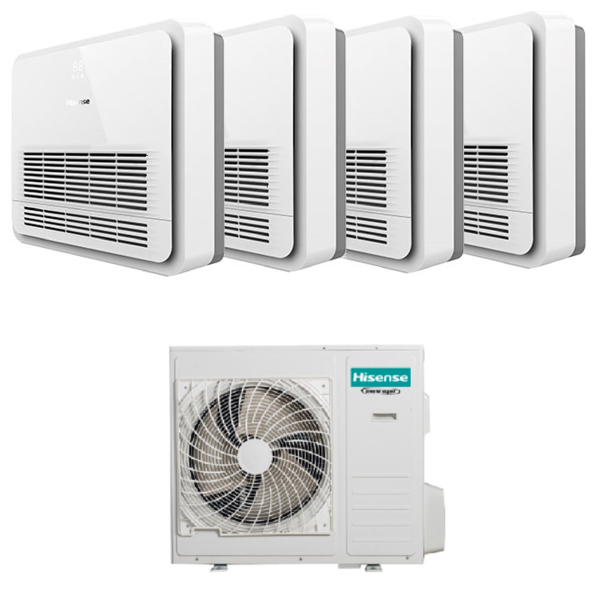 Climatizzatore Hisense Console serie Turbo Quadri Split 9000+9000+9000+12000 Btu 4AMW81U4RJC