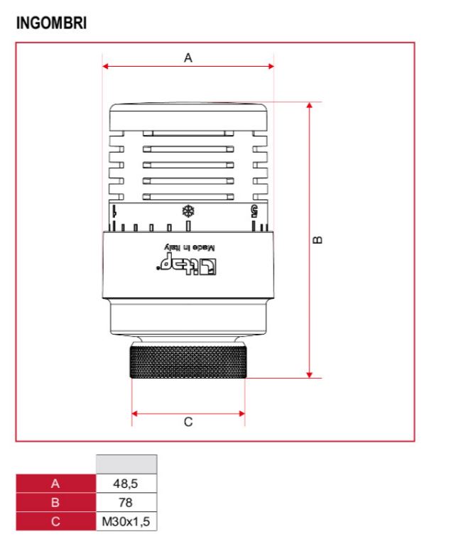 Testina termostatica Itap 891 con sensore a liquido incorporato