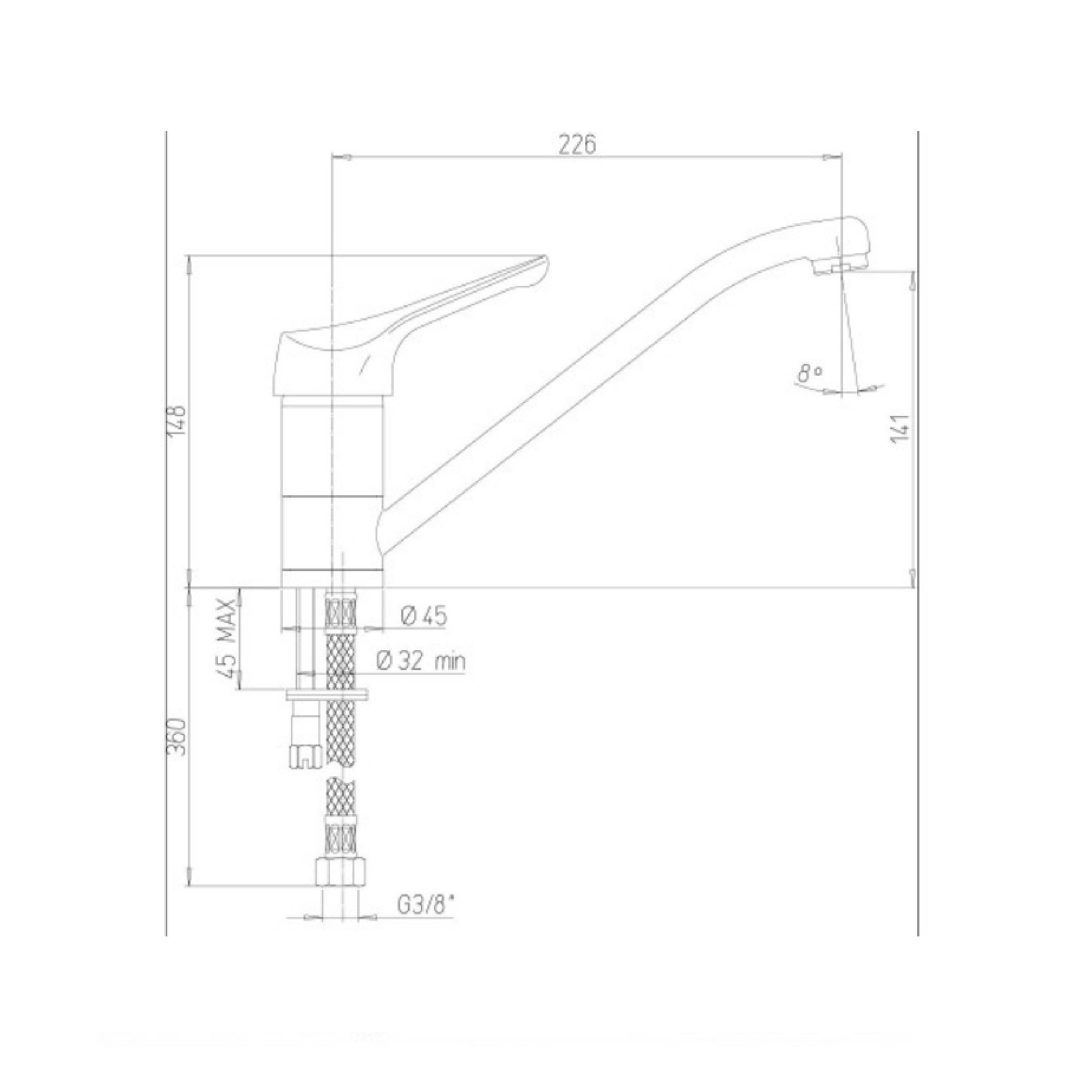 Miscelatore Monocomando Paini Pilot lavello canna bassa cod. 04CR573P1