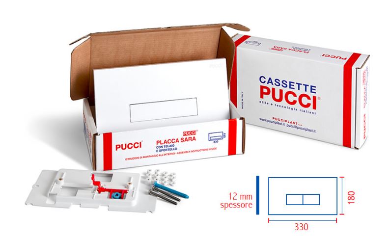 Placca di comando Pucci Sara 80179660 bianca 33 cm con telaio