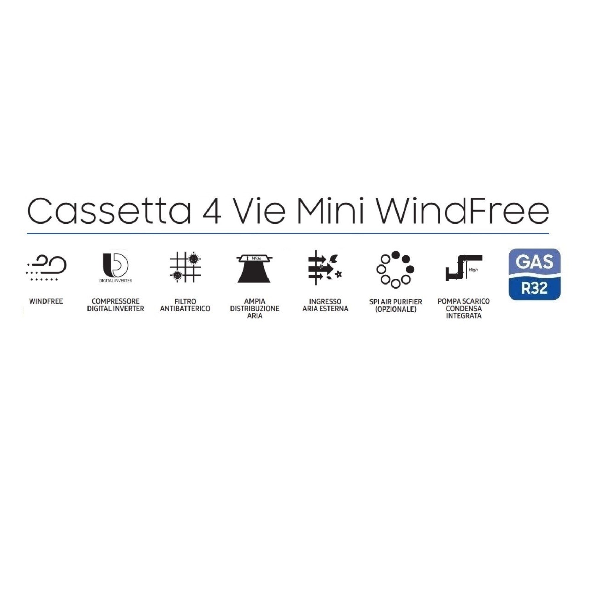 Climatizzatore Samsung Cassetta 4 Vie Mini Windfree 12000 Btu AC035RNNDKG/EU