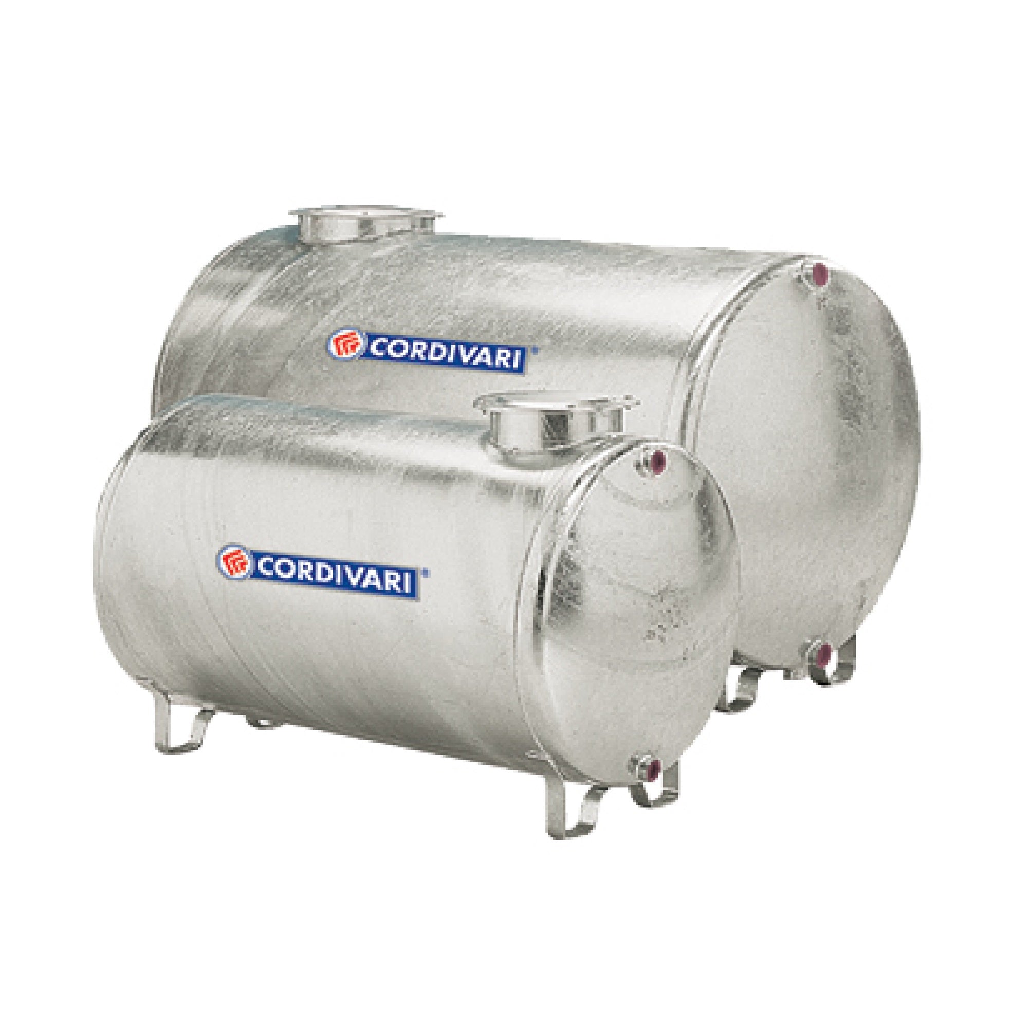 Serbatoio Cordivari Zincato Orizzontale per stoccaggio acqua