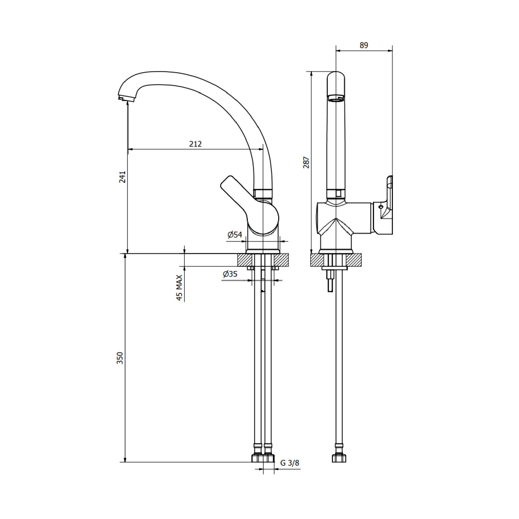 Miscelatore Monocomando Teorema Goodlife per lavello canna alta cod. 86535