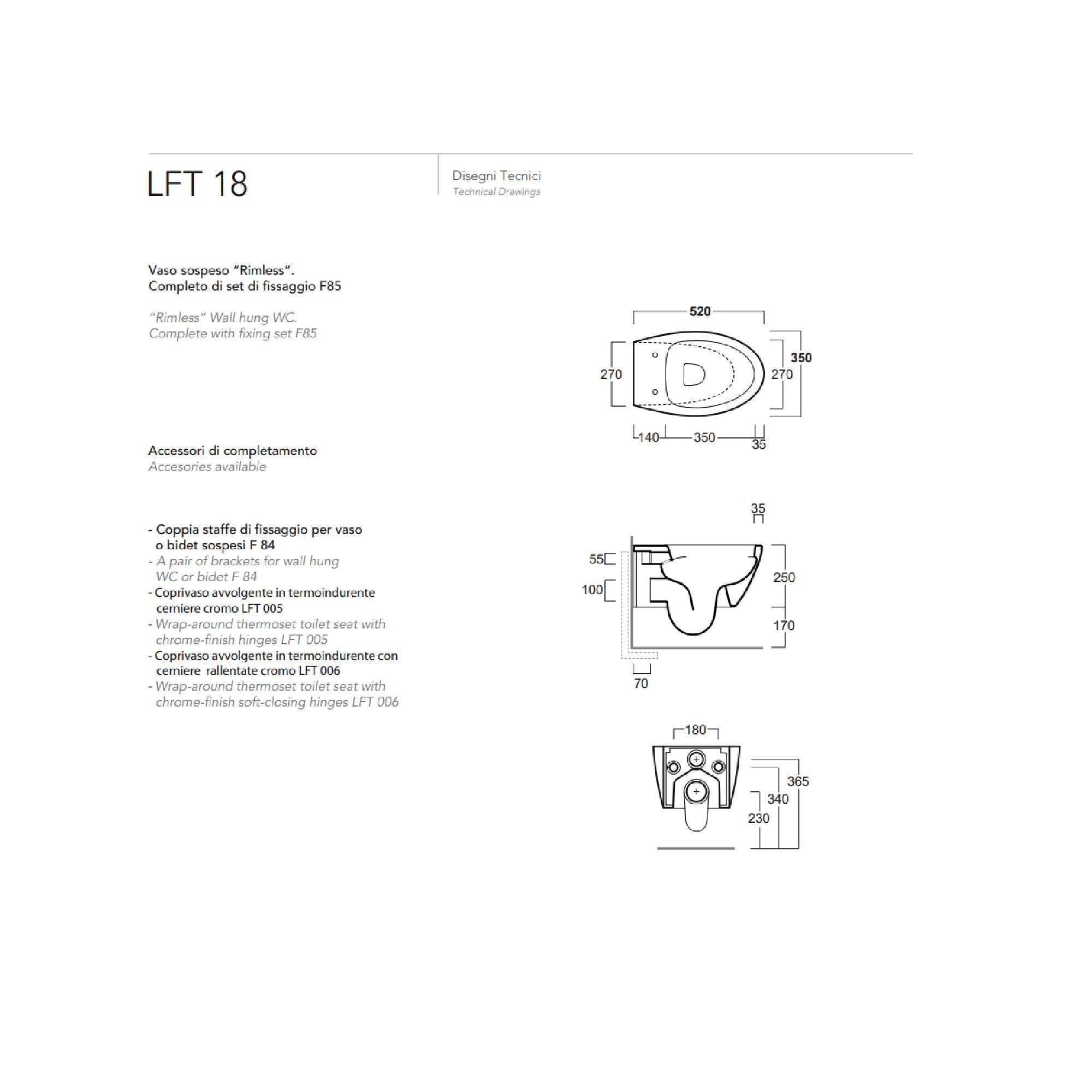 Vaso sospeso Simas LFT SPAZIO cod. LFT18