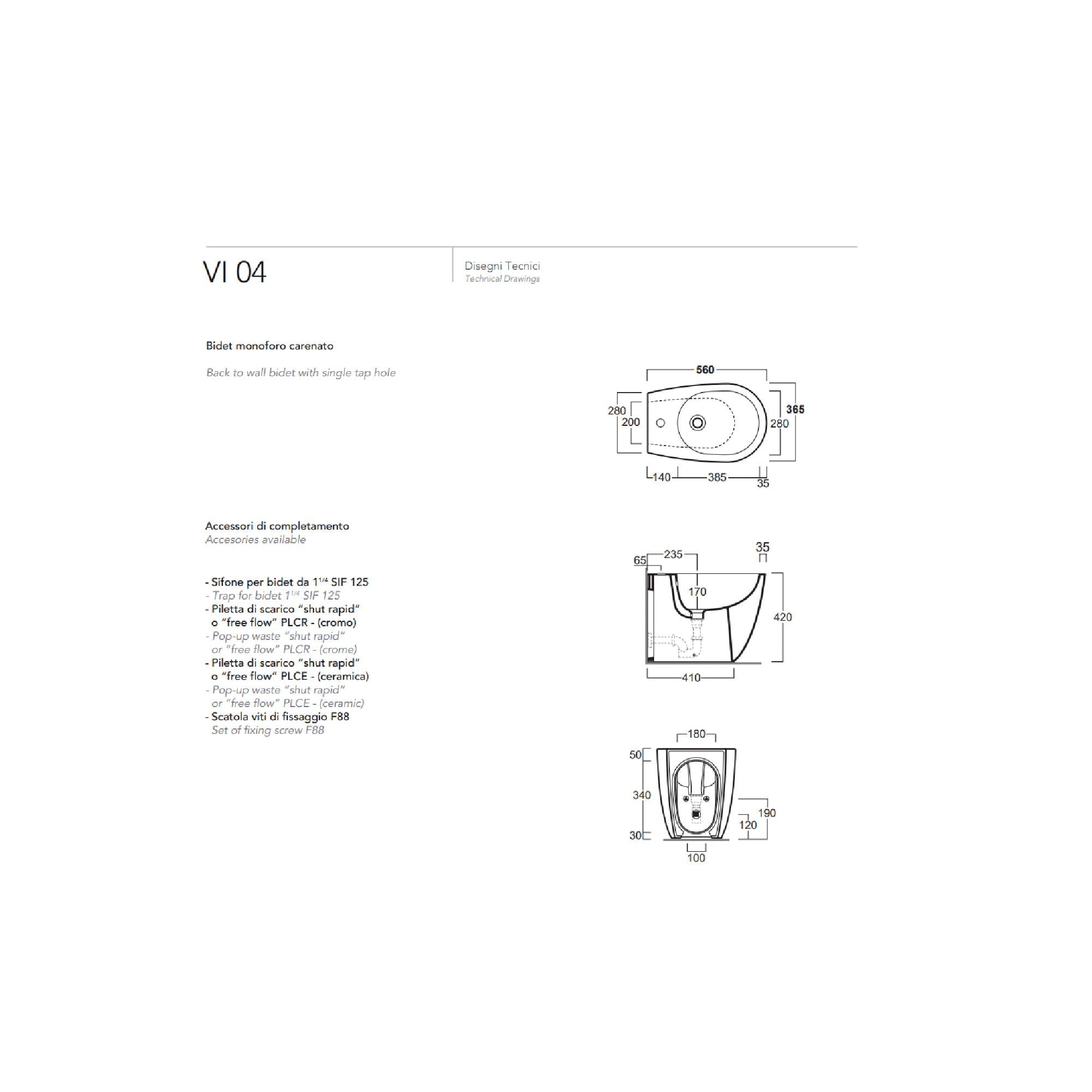 Bidet a pavimento Simas Vignoni cod. VI04