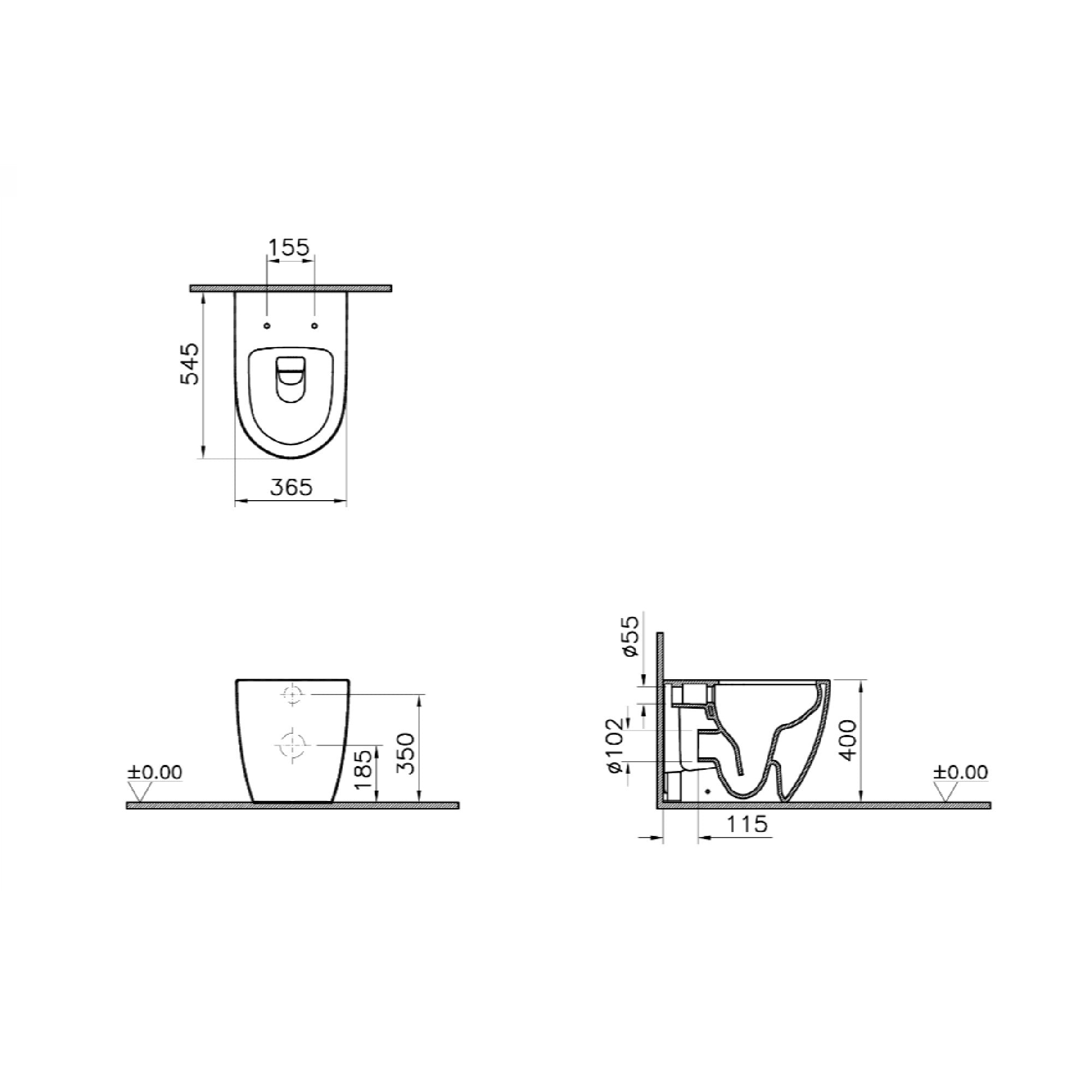 Vaso a pavimento Vitra Sento Rim-Ex