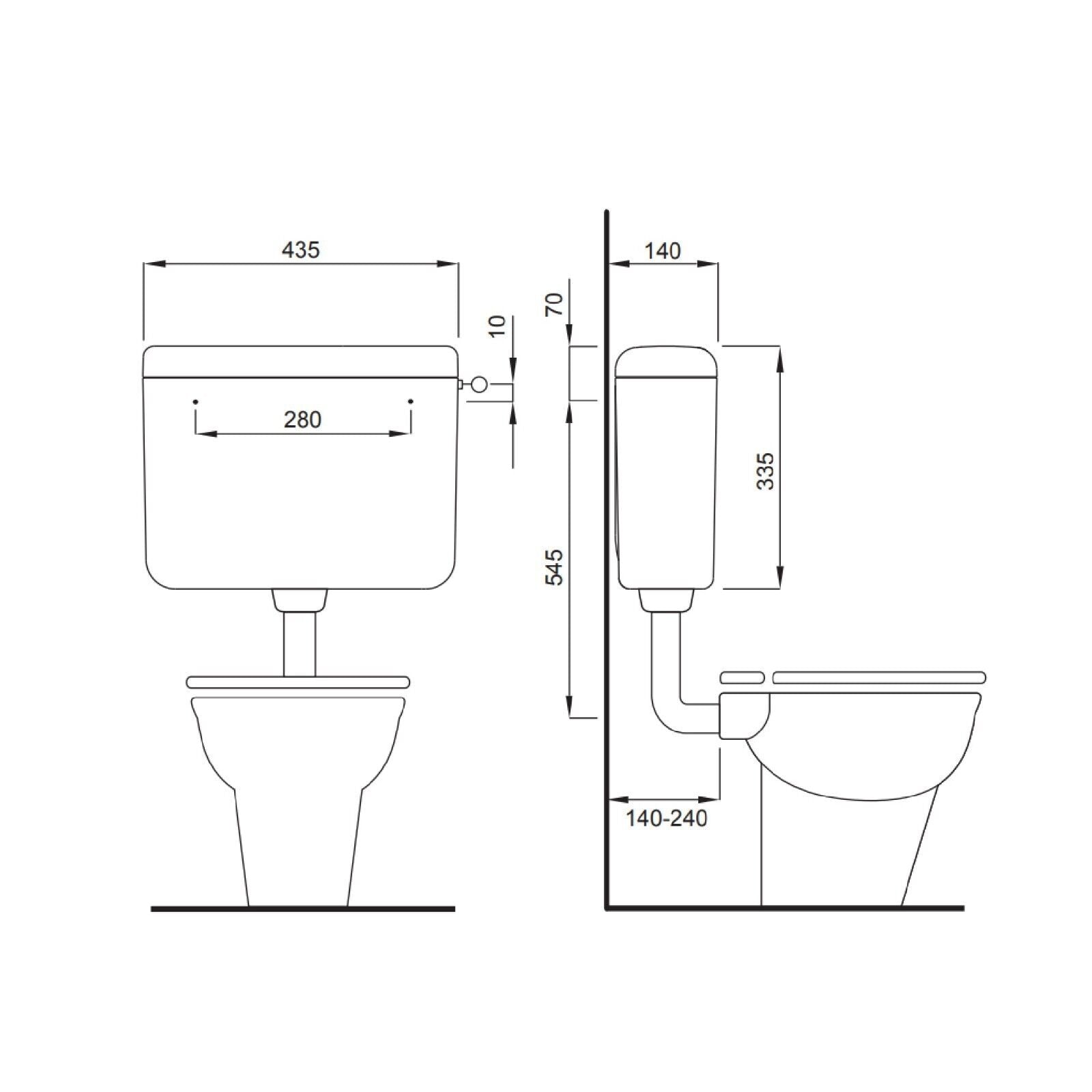 Cassetta di risciacquo esterna a zaino Schwab Iris PS Mono 4 - 7 Litri 1 pulsante cod. 641520