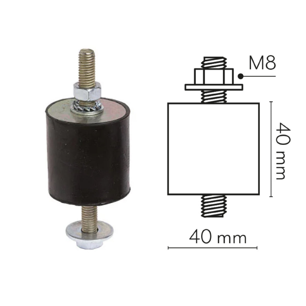 Antivibranti Vecamco 40x40 per macchine esterne fino a 100 kg