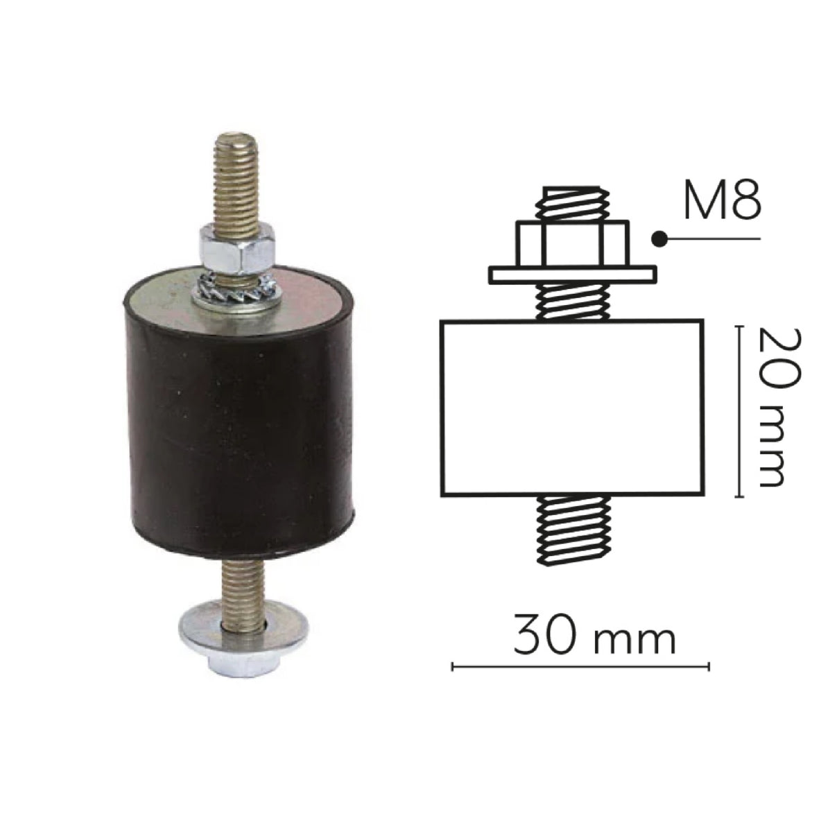 Antivibranti Vecamco 30x20 per macchine esterne fino a 50 kg