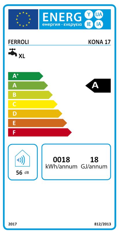 Scaldabagno a gas GPL 17 Litri Ferroli Kona 17F Camera Stagna Low Nox