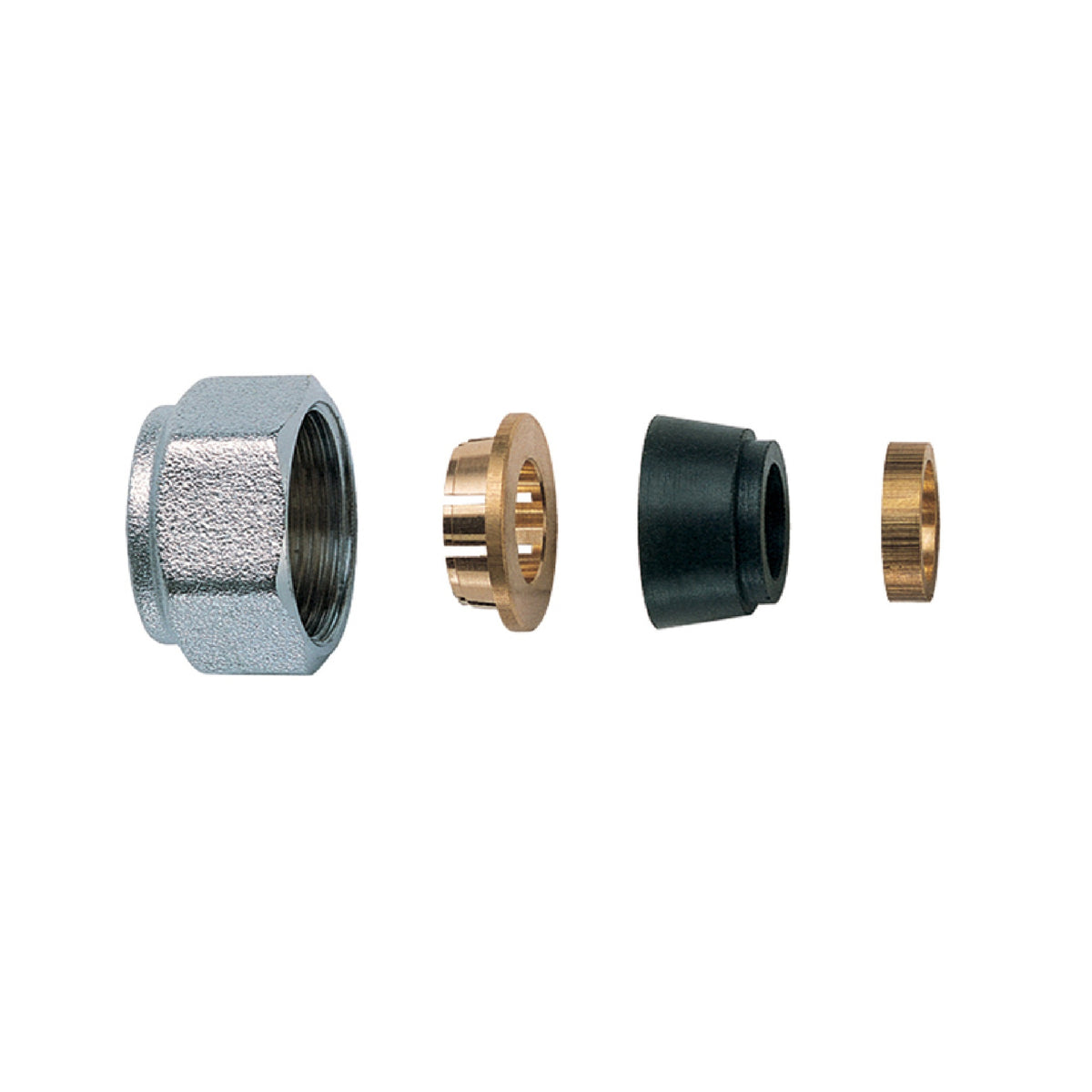 FAR 8427 KIT di tenuta in gomma a compressione per tubo rame Ø 12 calotta cromata (100 pz)